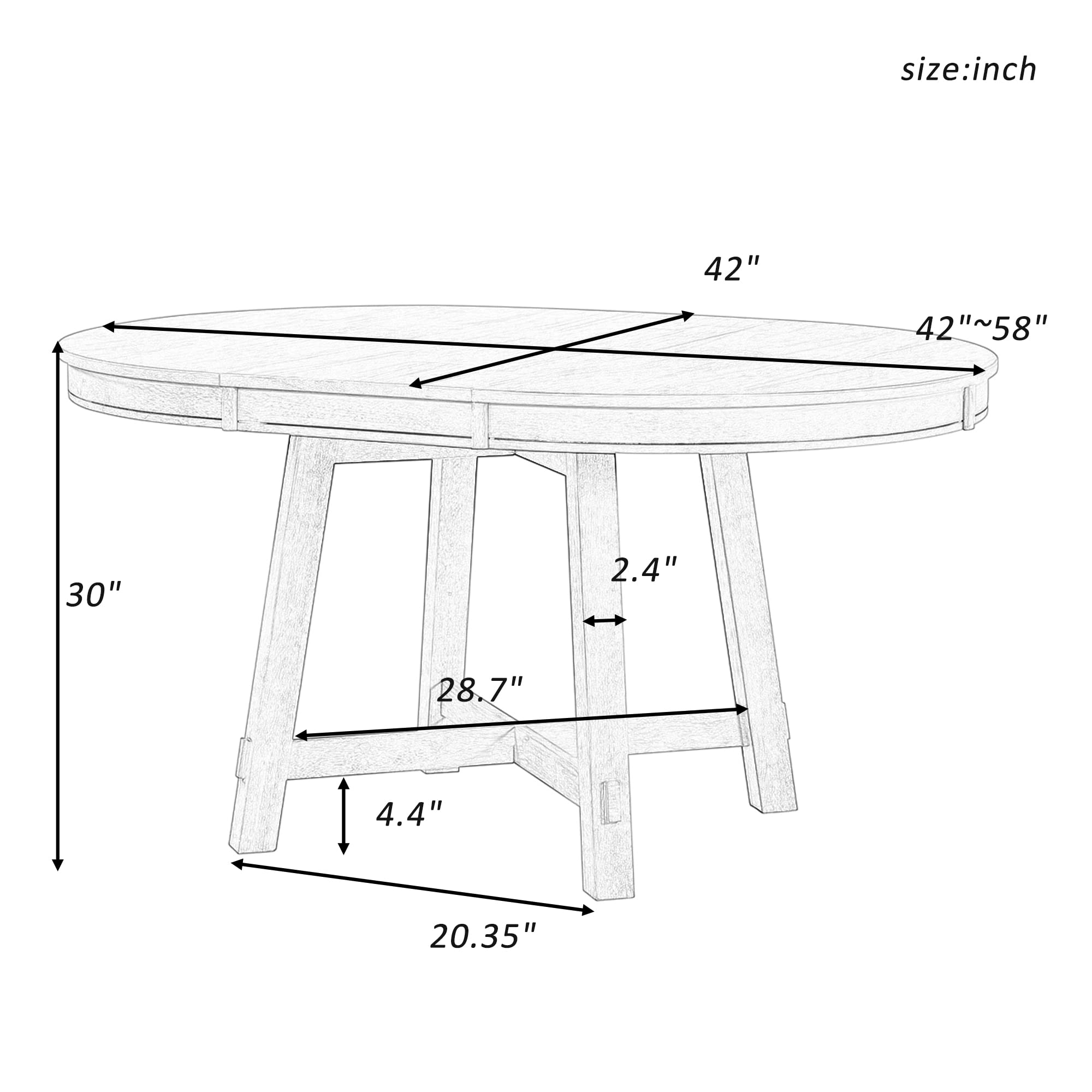 LUMISOL Round Dining Table for 4-6 People, 41"-57" Extendable Kitchen Table with 16" Removable Leaf for Small Places, Kitchen, Dining Room, Espresso