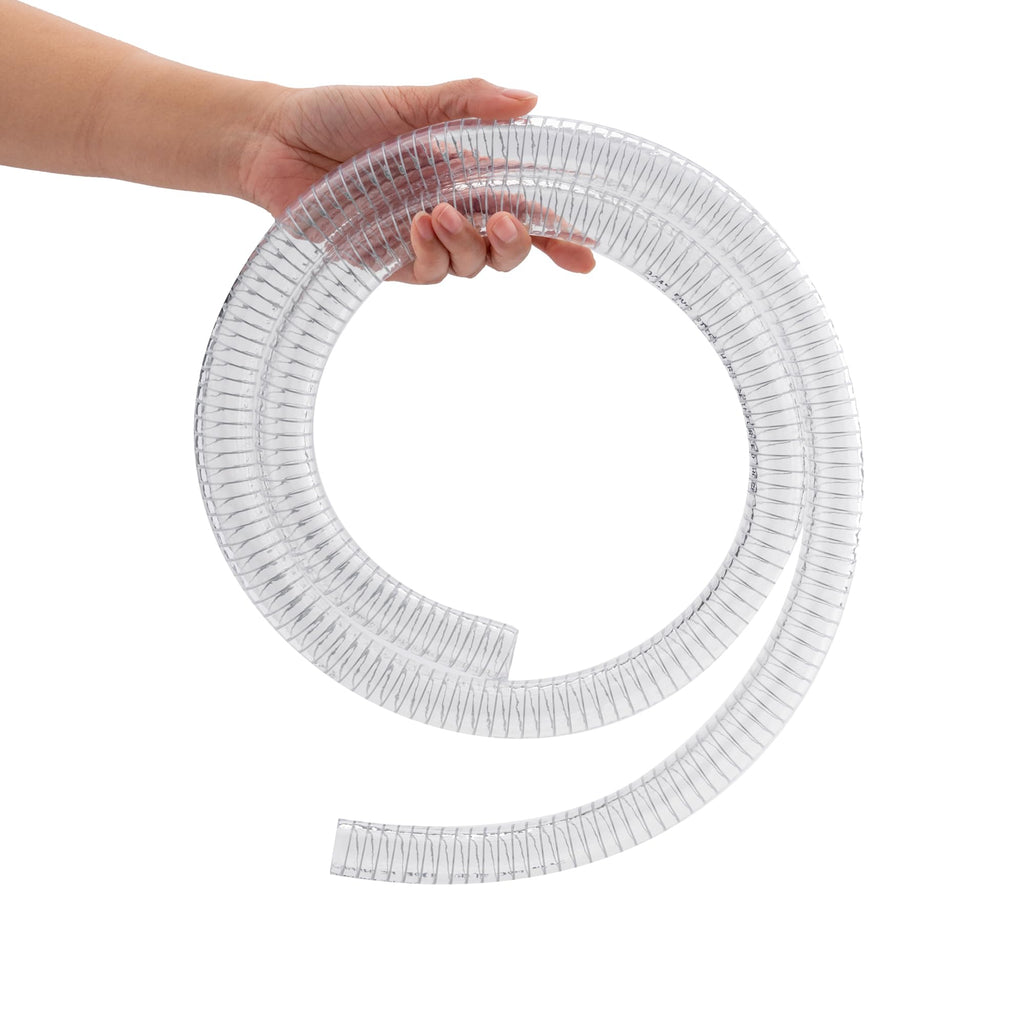 1"id-5ft PVC Reinforced Tubing Steel Wire Suction Flexible Hose Vinyl Tubing Heavy Duty PVC Vacuum Hose Drain Fuel Oil Gas Water for Marine Bilge Pump Pond Spa