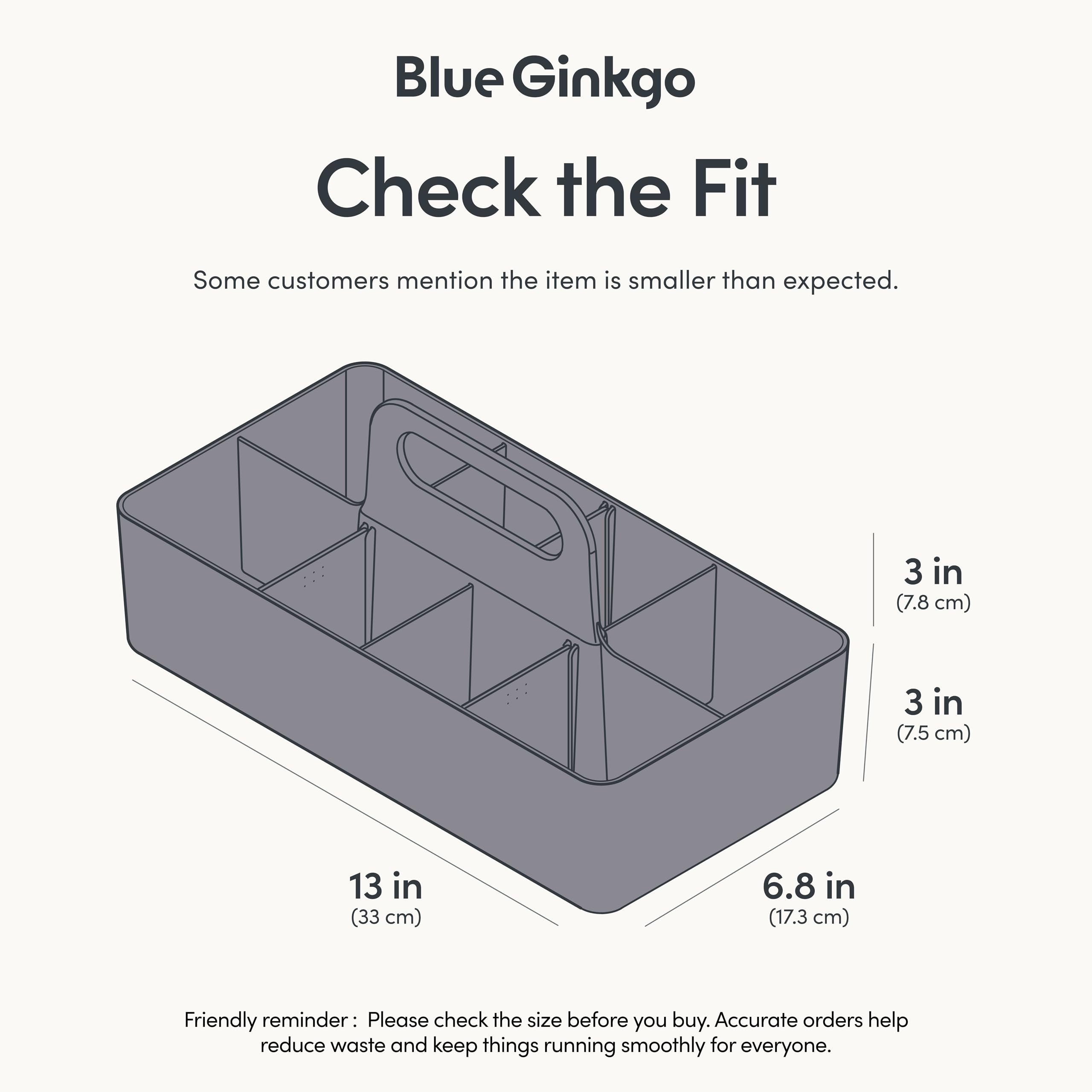 BLUE GINKGO Stackable Organizer Caddy – Korean-Made Portable Tote for Bathroom, Office, Crafts, or School Supplies (Long Rectangle, Blue)
