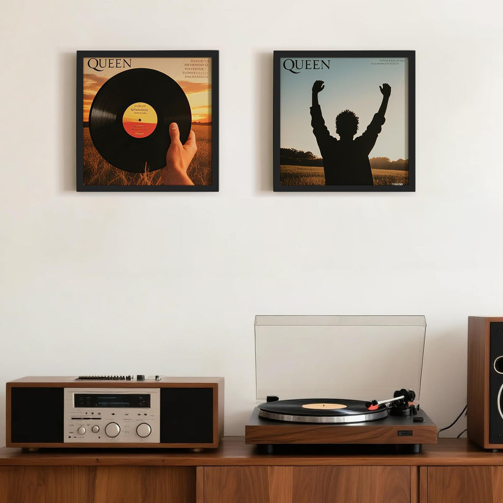 upsimples 12.5x12.5 Record Frame, Vinyl Frames for 12inch Album Cover, Wall Display for Home Decor, Black, 2 Pack