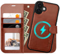 OCASE for iPhone 16 Case Detachable Wallet Case with Card Holder, 2 in 1 Pu Leather Flip Folio with RFID Blocking Stand Wrist Strap Shockproof Phone Cover 6.1 Inch 2024, Black
