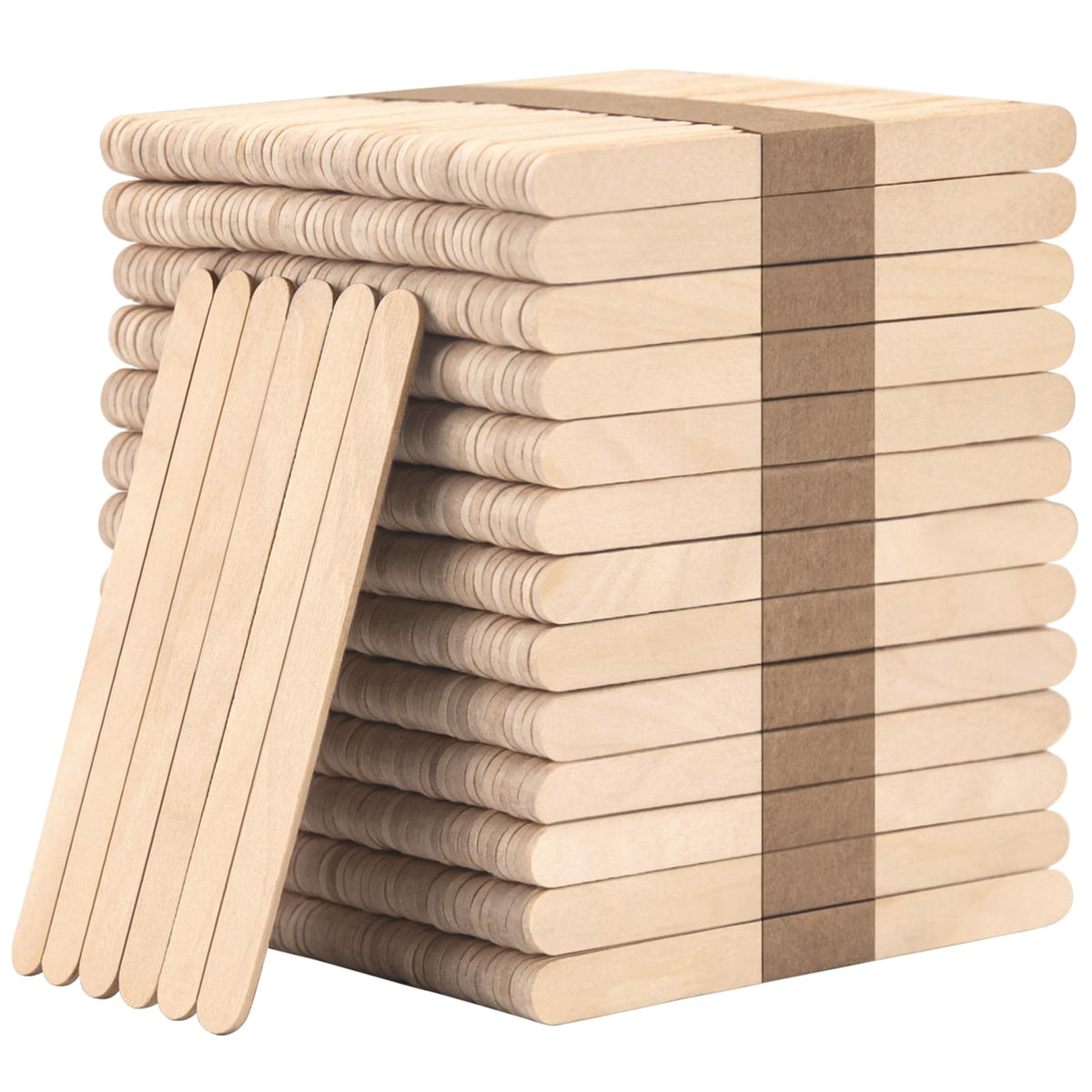 WISYOK 240 Pcs Natural Wood Craft Sticks, Popsicle Sticks, Lolly Sticks for Crafts 4.5 Inch, Ideal for Homeschool Arts and Crafts, Waxing Supplies, Classroom Art Supplies