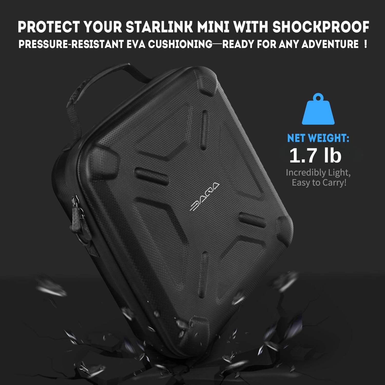 Ultra-Light Case for Starlink Mini – Waterproof, Shockproof EVA for Starlink Case Shoulder Star Link Bag with Dual Carry Options | Ideal Starlink Mini Accessories