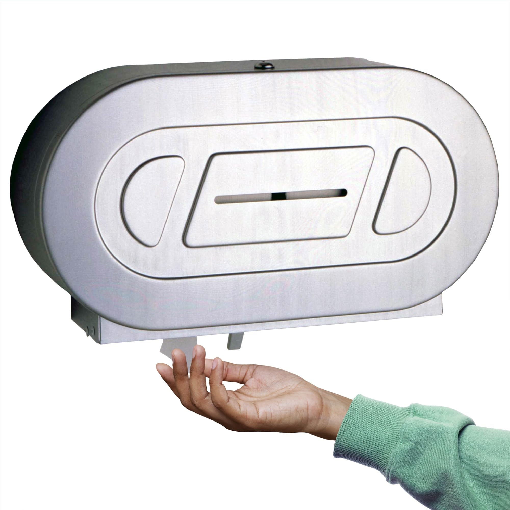 Bobrick Single Jumbo-Roll Surface-Mounted Toilet Tissue Dispenser, Satin-Finish Stainless Steel, ADA Compliant, Secure Locking Design, Versatile Roll Compatibility, Durable & Easy-Load Mechanism (Model B-2890)