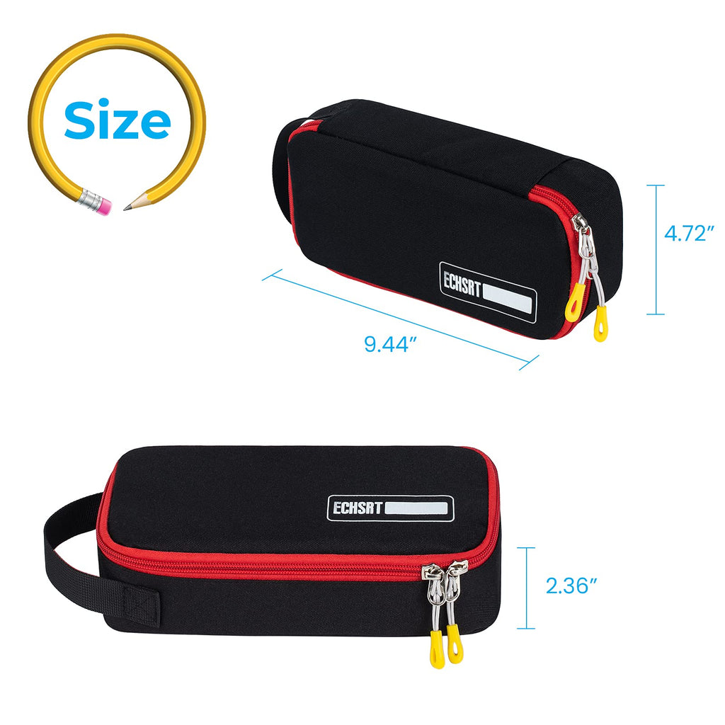ECHSRT Large Pencil Case, Aesthetic Pen Pouch with Big Capacity, Minimalist Portable Stationery Bag with Handle for Office Organizer Aesthetic Pencil Cases