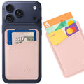 Wallaroo Premium Leather Cell Phone Wallet Stick On - Android and iPhone Wallet and Card Holder for Women and Men - Durable with Non-Slip Lining Secures Up to 3 Cards