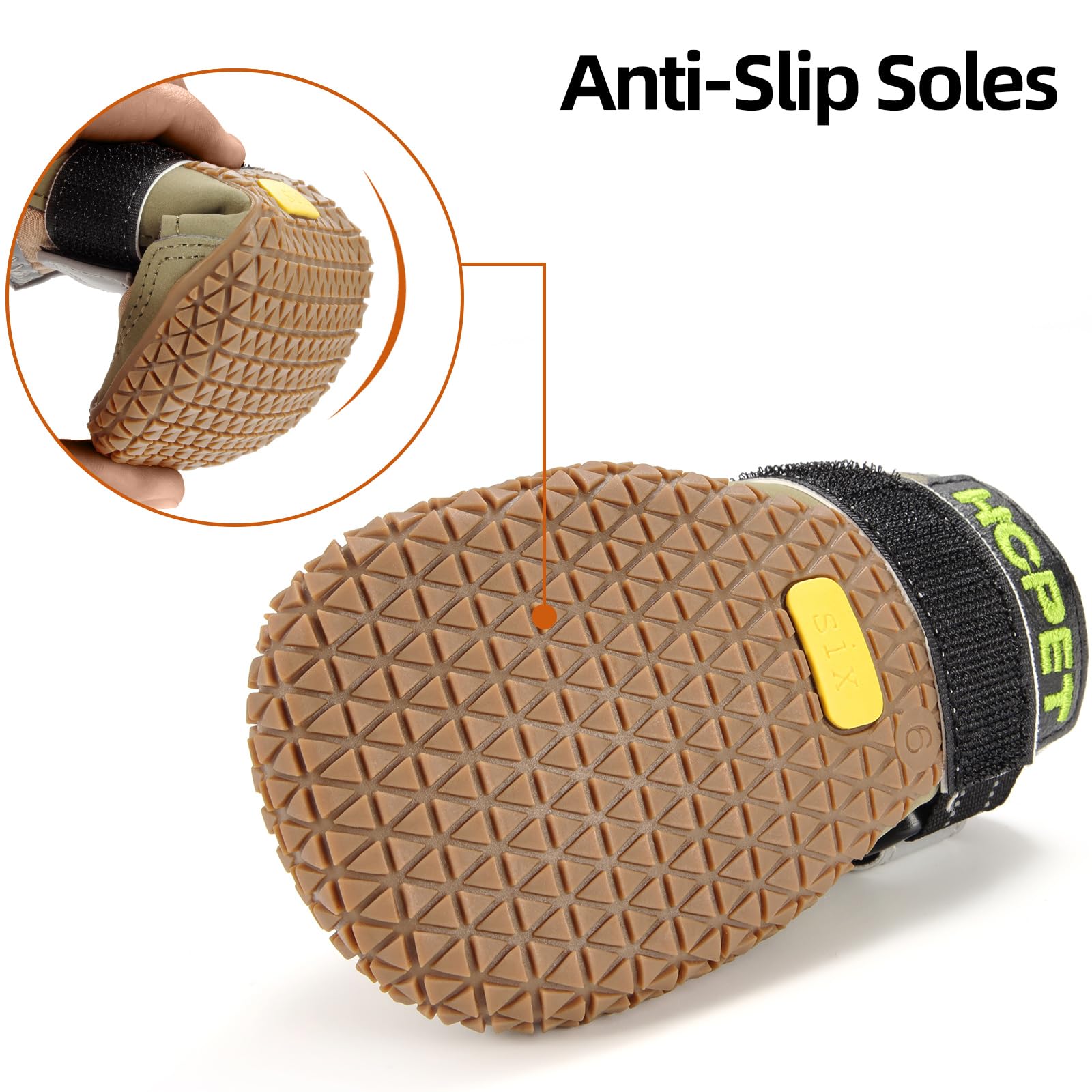 Hcpet Dog Boots, Dog Shoes for Large Dogs, Medium Dog Boots & Paw Protectors, Anti-Slip Dog Booties for Hot Pavement Winter Snow Hiking with Reflective Straps Black Size 1