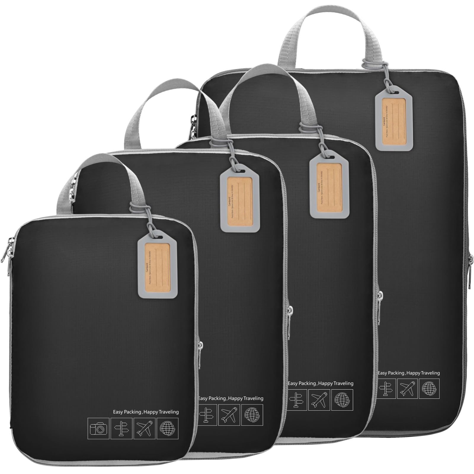 Cambond Compression Packing Cubes for Travel - Lightweight Expandable Travel Bags Luggage Organizers Travel Essentials Compression Cubes for Travel Space Saver for Carry on Suitcases Organizer