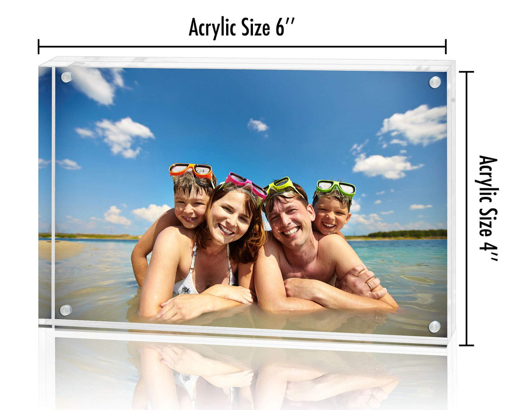 Americanflat 3.5x5 Acrylic Picture Frame - Double Sided Frames with Magnetic Corners - Transparent Acrylic Frames for Desk or Tabletop Display - 3.5x5 Picture Frame with Microfiber Cloth Included