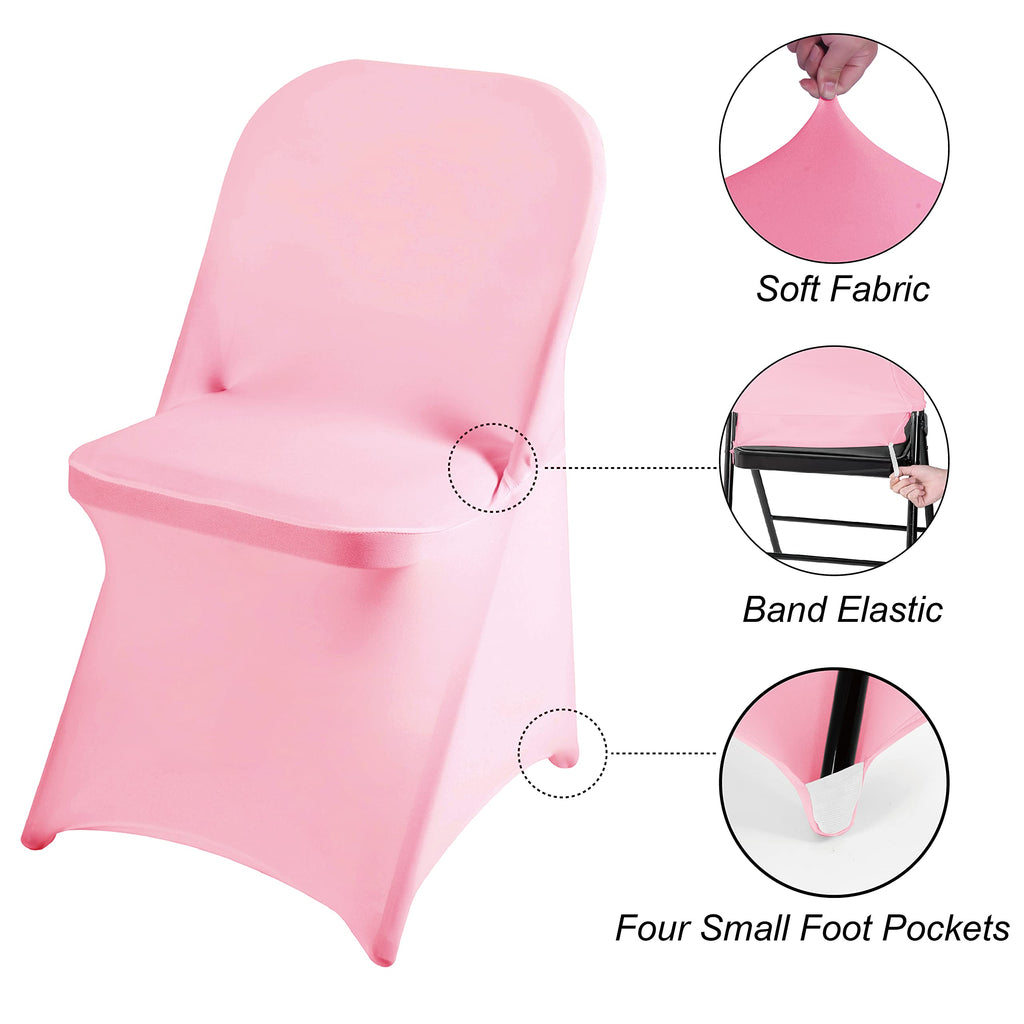 magalo 12 Pack Black Spandex Folding Waterproof Chair Cover, Stretch Chair Cover Protector for Wedding, Party, Dining Banquet and Other Special Events