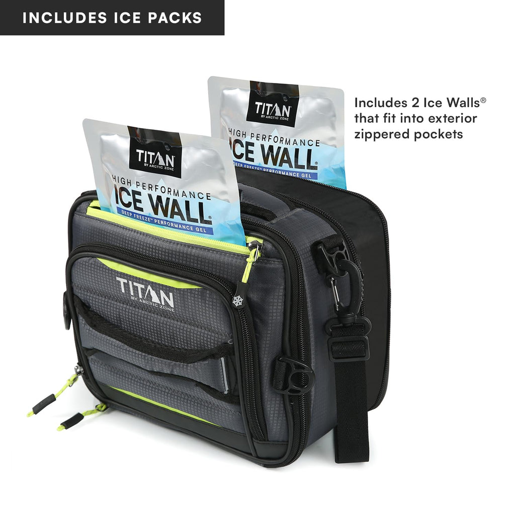 Arctic Zone Titan Deep Freeze Fridge Expandable Insulated Horizontal Lunch Pack, Grey