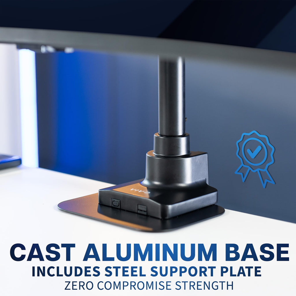 VIVO Dual Monitor Desk Mount Stand with Height Adjustment and VESA Plates for 2 LCD Ultrawide Screens up to 34 inches, Stacked Array, STAND-V002R