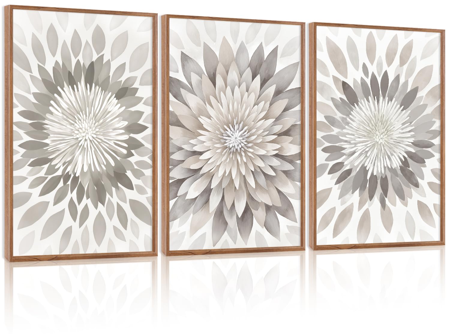 CHDITB Abstract Modern Framed Canvas Wall Art Set, Contemporary Artwork for Home Decor, Neutral Pastel Illustration Wall Painting, Nordic Minimal Zen Art Prints for Living Room Office-16 x24 x3