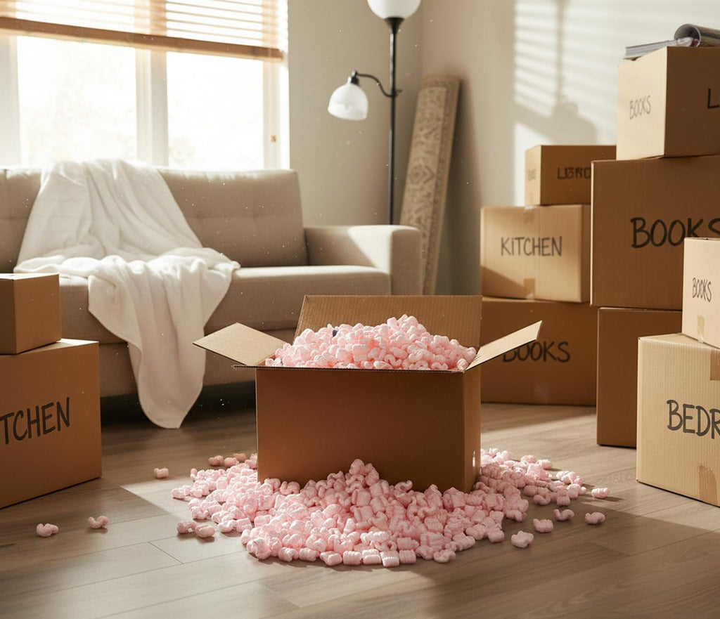 Packing Peanuts, 3.5 Cubic Feet, Beige | Bulk Loose Fill, For Shipping, Moving & Storage, Compostable & Biodegradable, Cushion For Shipping