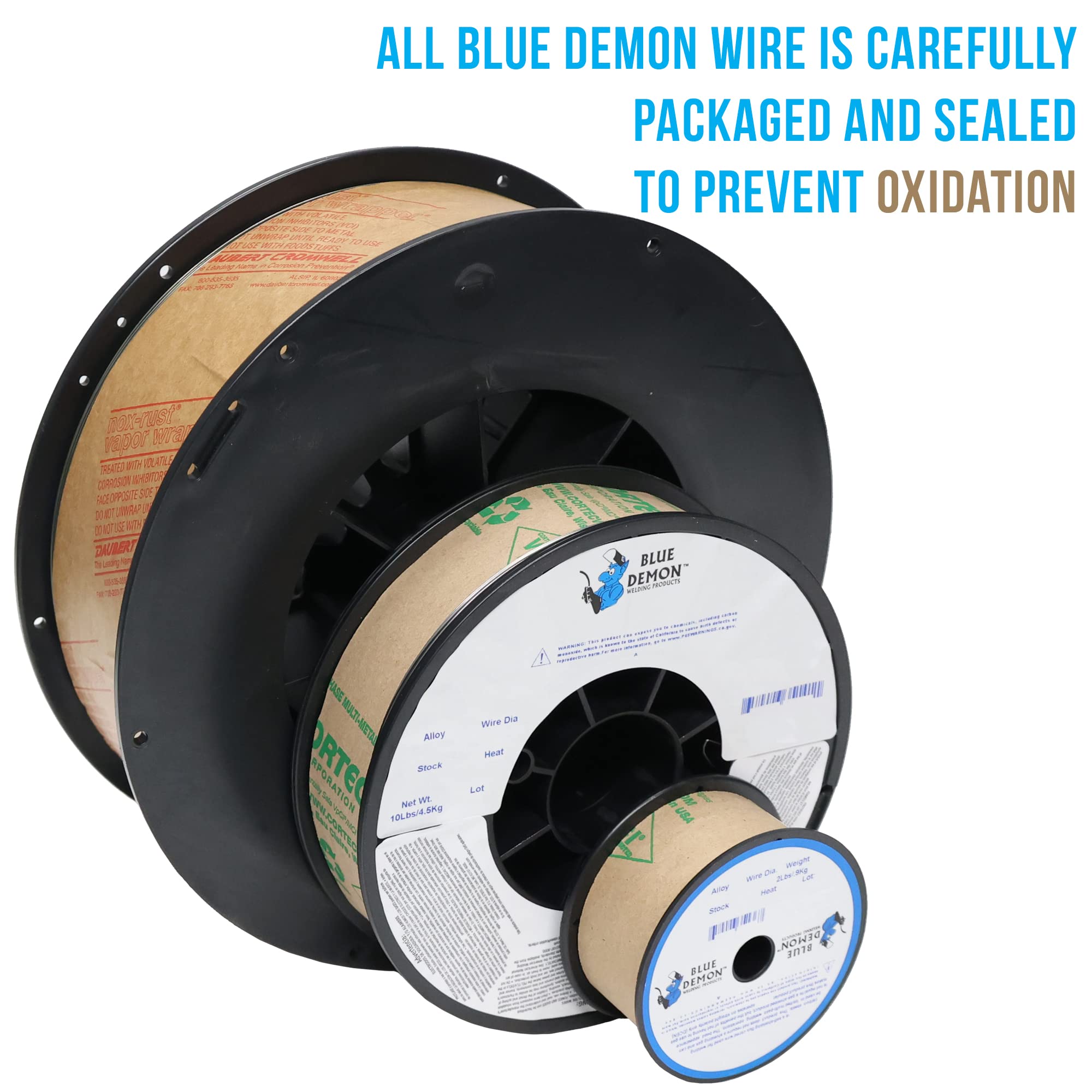 Blue Demon ER70S6 X .023 X 2 LB MIG/GMAW Carbon Steel Welding Wire, All Position, Low Spatter, Formulated to Provide Porosity-Free, X-Ray Quality Welds