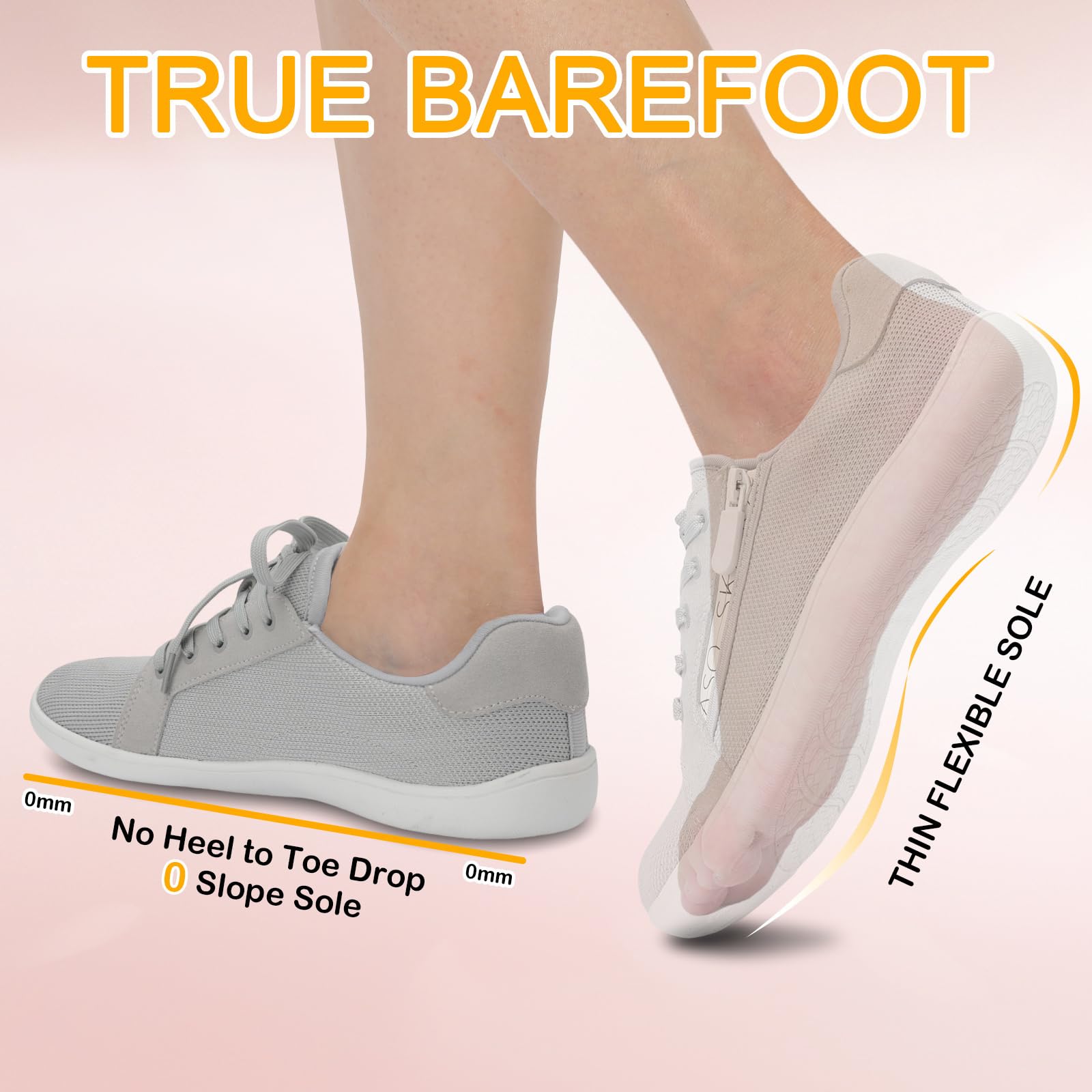 Womens Barefoot Walking Shoes Wide Toe Fashion Sneakers Comfortable Casual Shoes Zero Drop Minimalist Shoes