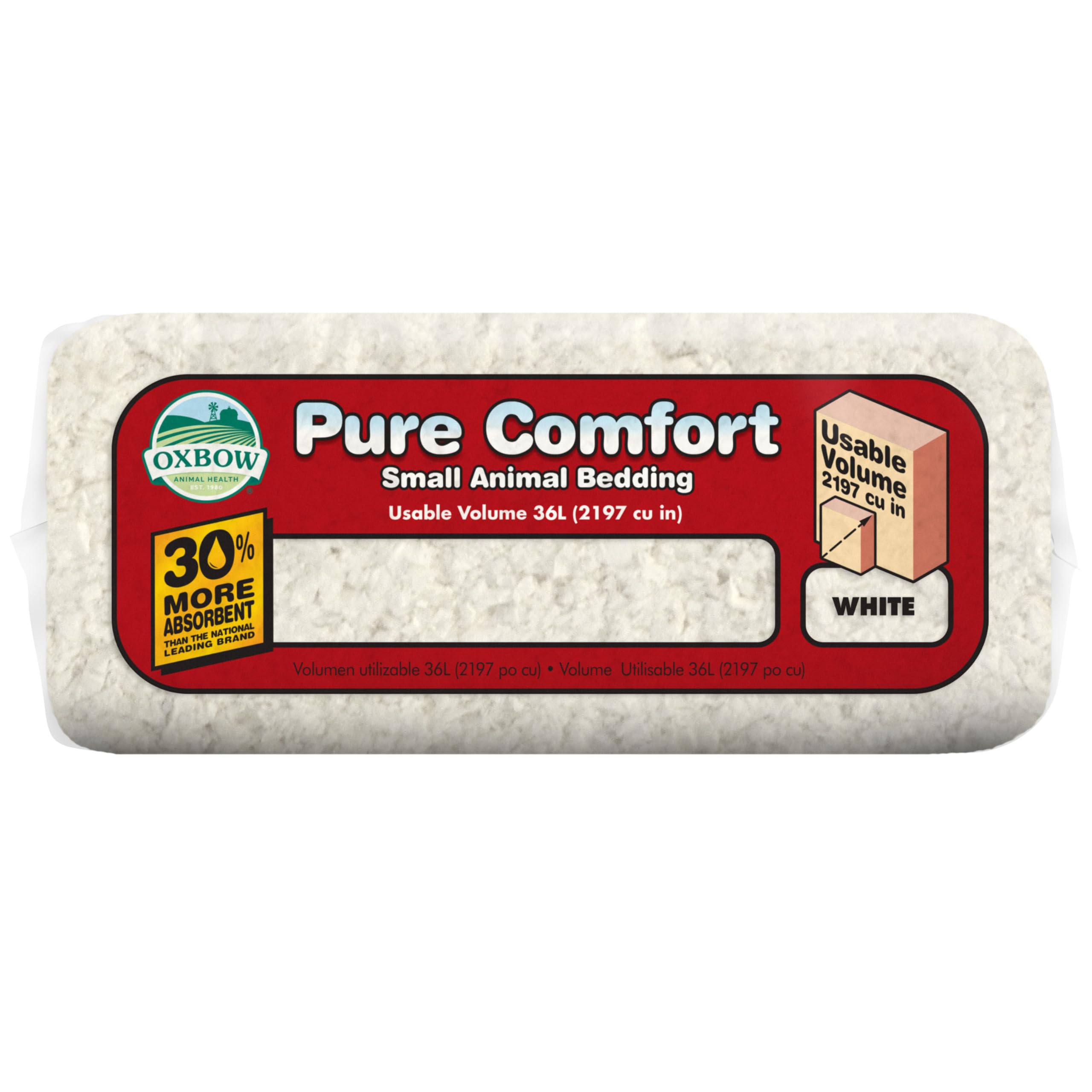 Oxbow Pure Comfort Bedding, Rabbit, Hamster, & Guinea Pig Bedding, Bunny Supplies for Litter Box, Pet Safe, Bunny Litter Box, Guinea Pig Cage, 99.9% Non-Dust, Blended, 36 Liter Bag
