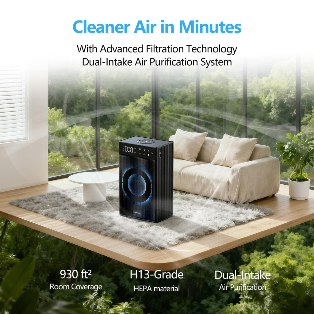 CleanForce Rainbow Cube | World’s First 4-in-1 Space-saving Air Purifier with Bluetooth Speaker, Wireless Charger & Aroma Diffuser | Swiss Tech，over 900ft² Coverage | Ultra-Quiet