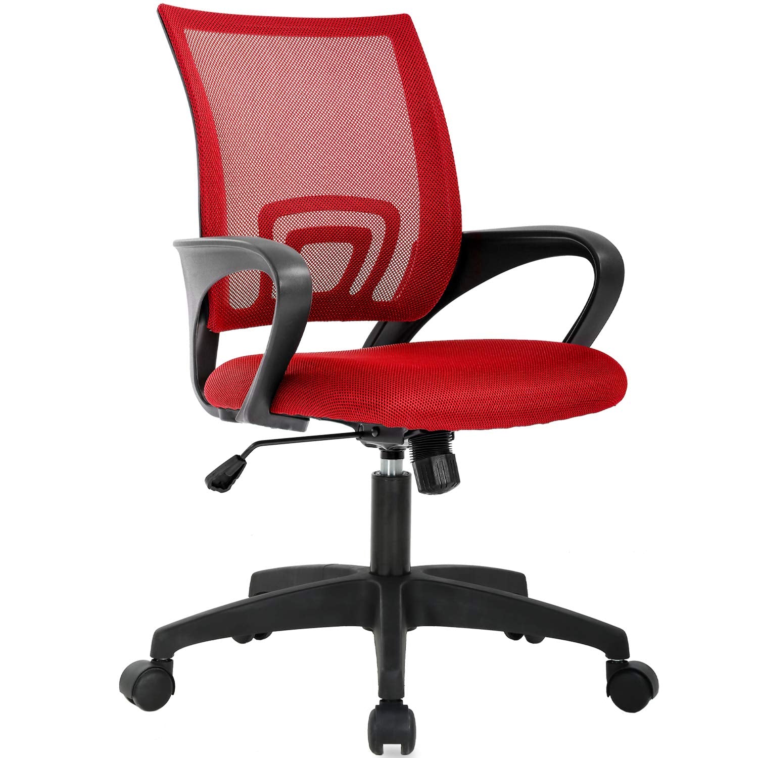 BestOffice Home Office Chair Ergonomic Desk Chair Mesh Computer Chair with Lumbar Support Armrest Executive Rolling Swivel Adjustable Mid Back Task Chair for Women Adults, Black (Black)