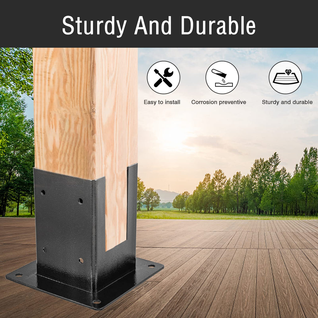 Woodwork Pergola Kit 2 Pcs- Post and Beam T Brackets - Modular Sizing Pergola Brackets Hardware fit for 4 x 4 Lumber, Heavy Duty