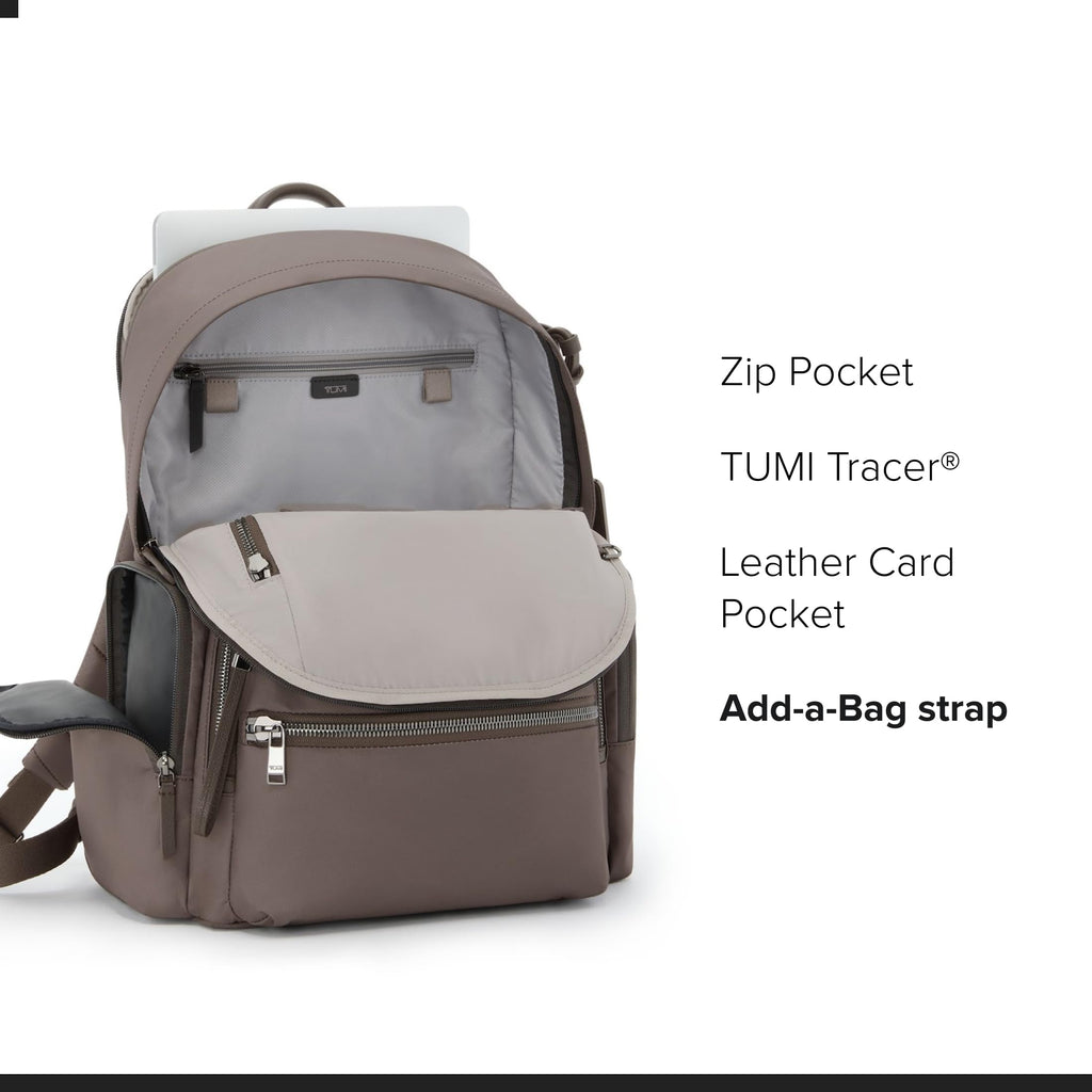 TUMI - Voyageur Celina Backpack - Women's Work and Travel Bag - 16.0" X 10.6" X 6.5" - Holds Up to 16" Laptop - Black & Gold Hardware