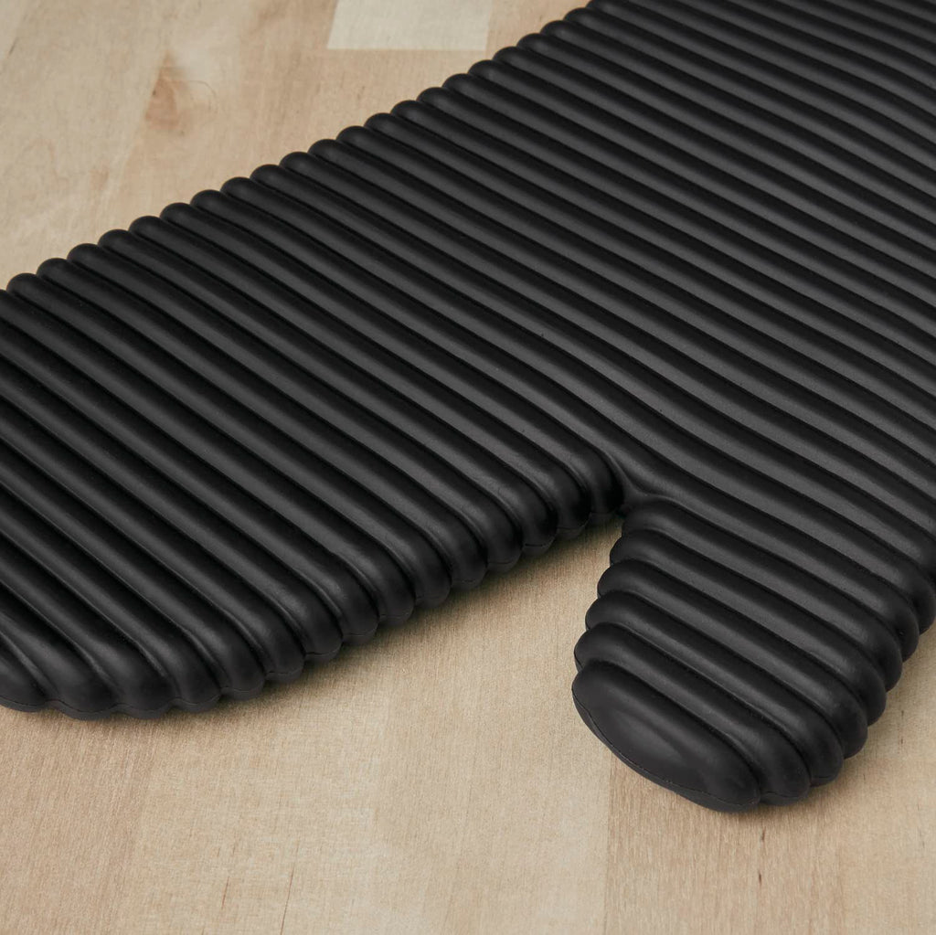KITCHENAID Ribbed Soft Silicone Oven Mitt 2-Pack Set, 7.5"x13", Aqua Sky