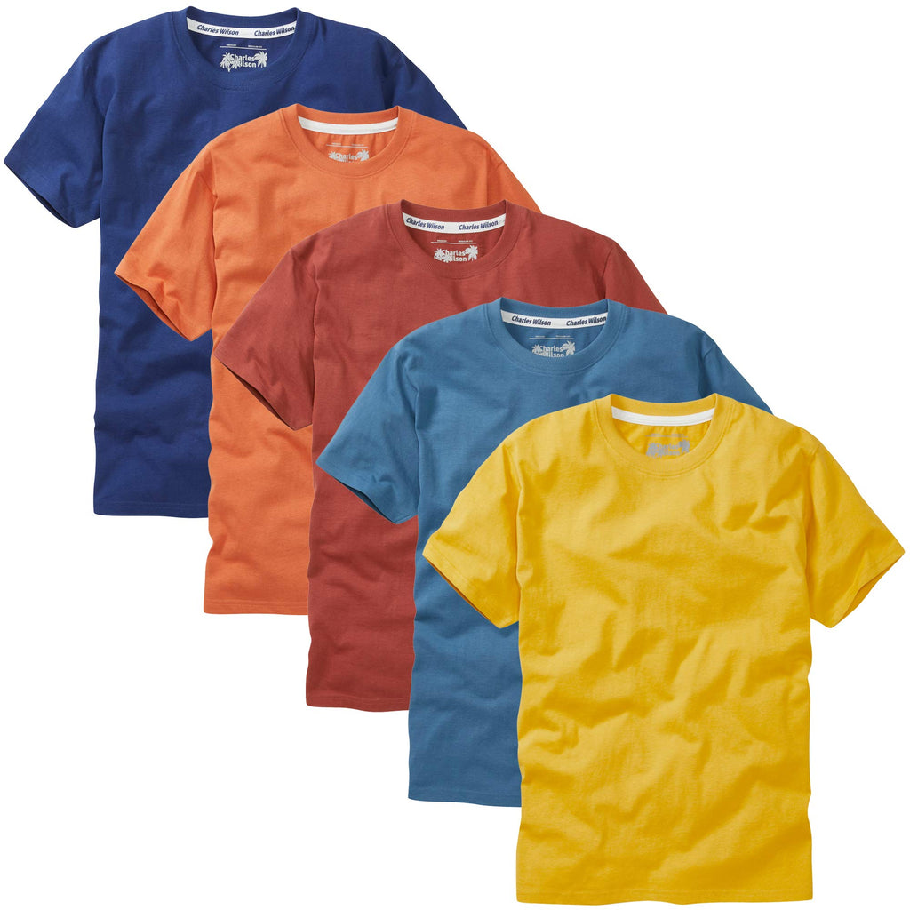 Charles Wilson Men's 5 Pack Crew Neck T-Shirt