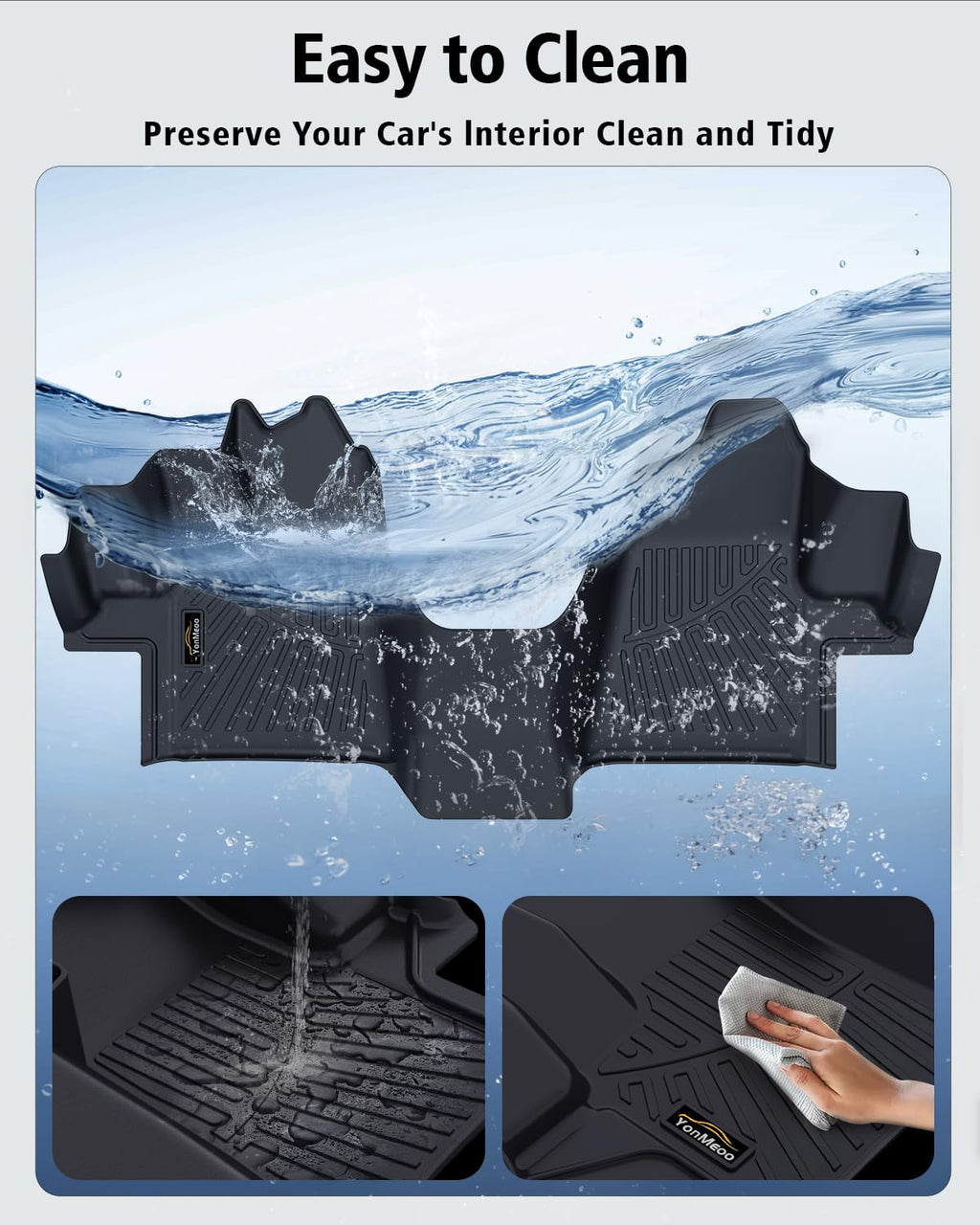 Floor Mats & Cargo Mat & Backrest Mat Custom for Toyota RAV4 Hybrid 2026 (Not for Cargo Area with Subwoofer) (Not for Phev), Door Sill Guards, All Weather TPE Floor Liners for RAV-4 2026 Accessories