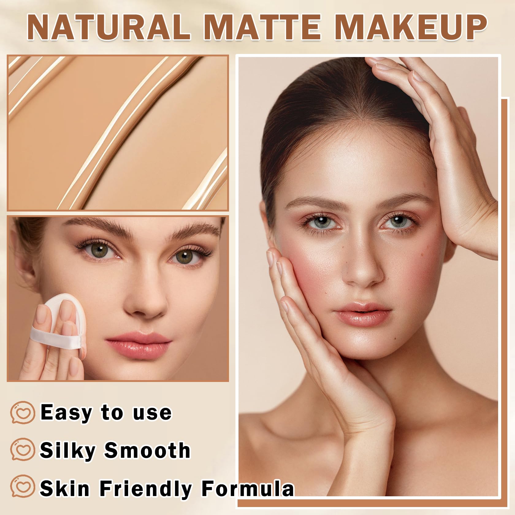 Air Brush Makeup Foundation and Makeup Primer for Face,Hydrates and Moisturizes,Buildable Coverage with Anti-aging Formula for Smooth Radiant Skin (01 Natural/Warm Porcelain)