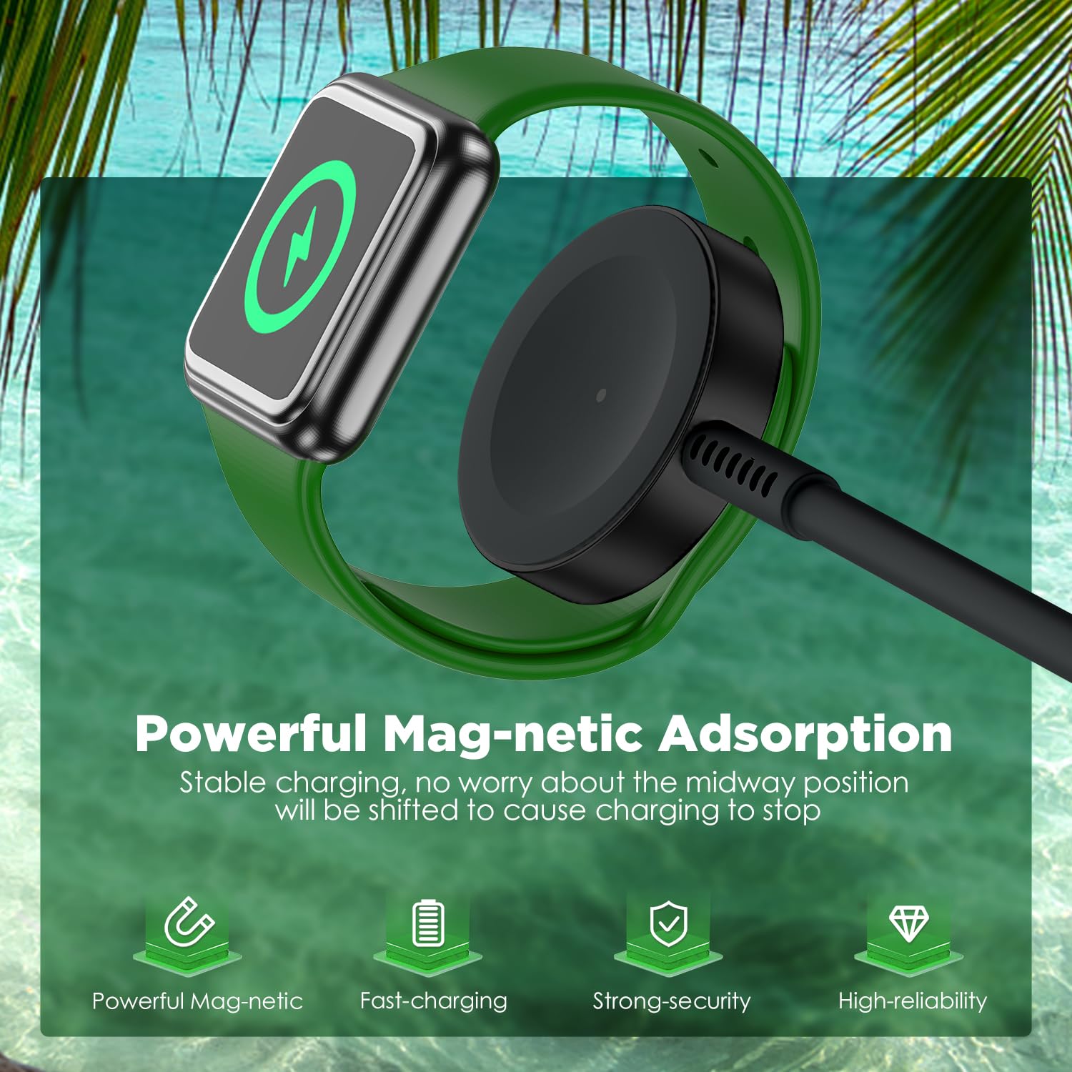 2Pack for Apple Watch Charger Cable, 3FT USB C to Magnetic Wireless Fast i-Watch Charging Cord [Portable], Compatible with iWatch Series Ultra/9/8/7/6/SE/SE2/5/4/3/2 - Black