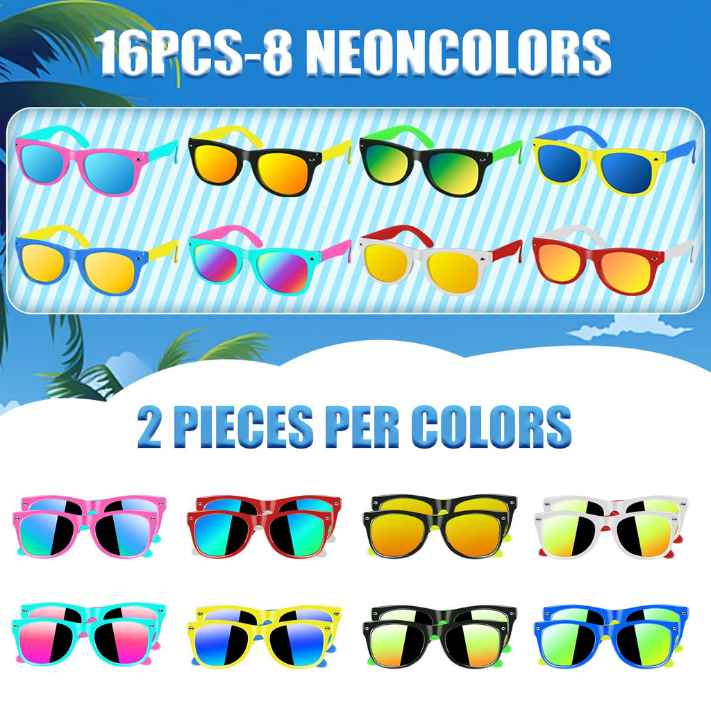 Kids Sunglasses Bulk, Kids Sunglasses Party Favors for Age 3-8, UV400 Protection Neon Kids Sunglasses Bulk for Boys Girls (12Pack-heart sunglasses)