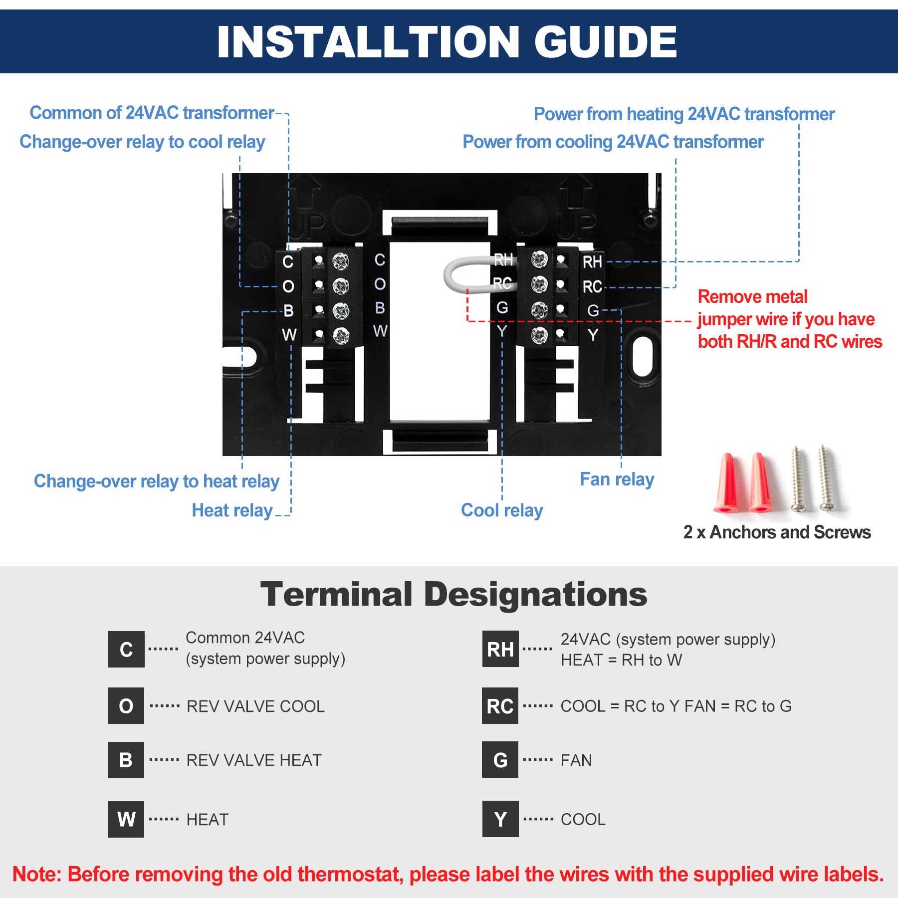 ELECTECK Non-Programmable Digital Thermostat for Home, up to 1 Heat/1 Cool with Large LCD Display, Compatible with Single Stage Electrical and Gas/Oil System, Black