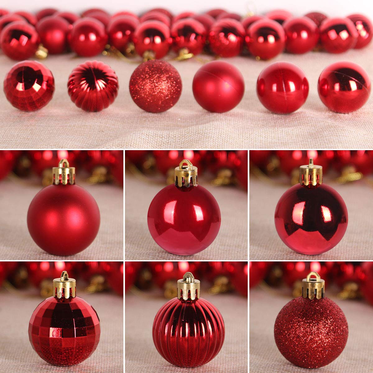 Bubblegun Pink 1.6" Small Christmas Balls Christmas Tree Decoration Ornaments Shatterproof Hanging Balls for Birthday Halloween Holiday Wedding Decorations Set of 12pcs
