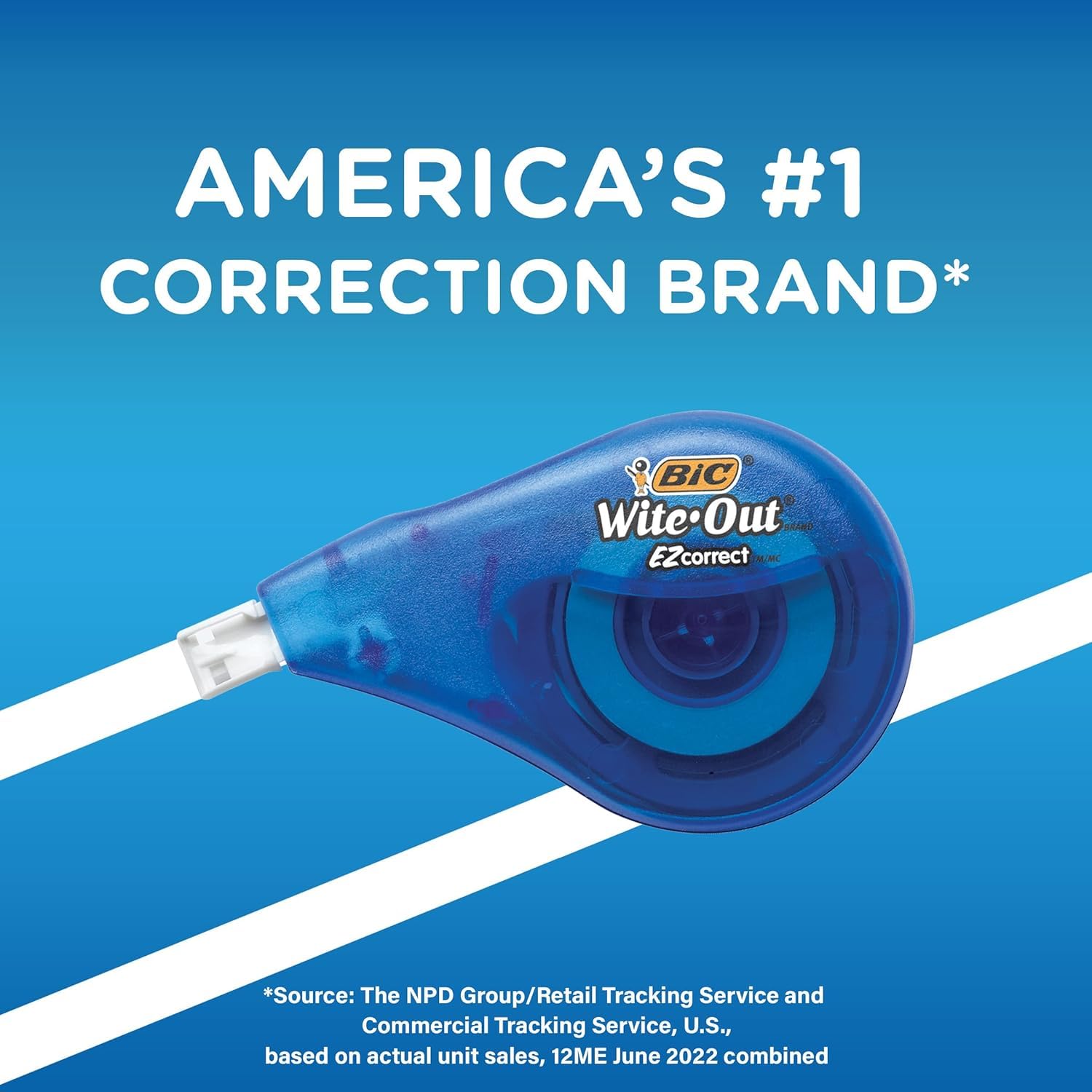 BIC Wite-Out Brand Exact Liner Correction Tape, 19.6 Feet, White, Fast, Clean and Easy to Use Tear-Resistant Tape, 10-Count