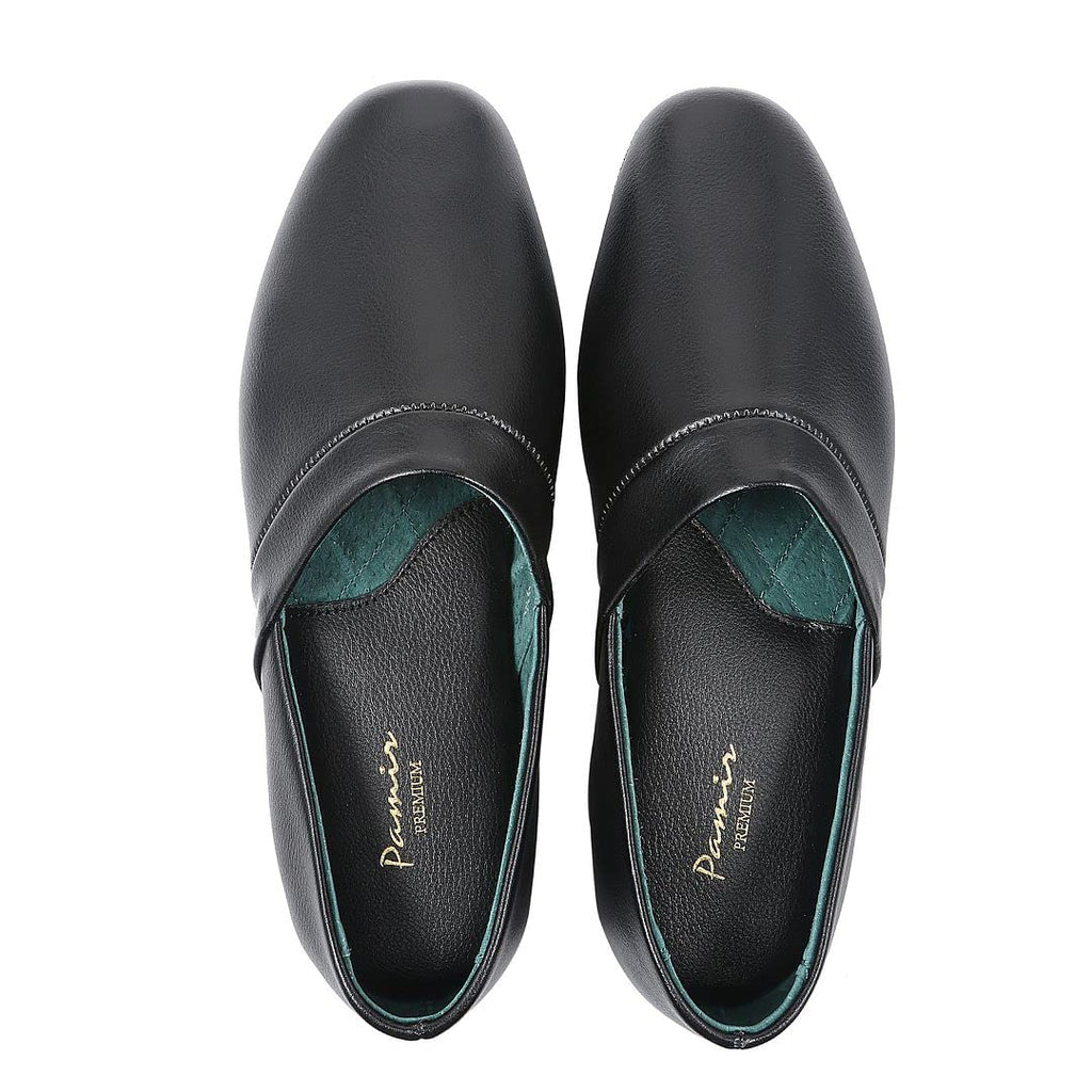 PAMIR Men's Opera Genuine Leather House Slippers | Full back slippers, 100% breathable leather, silent suede outsole, memory foam, hand turned, great gift for him