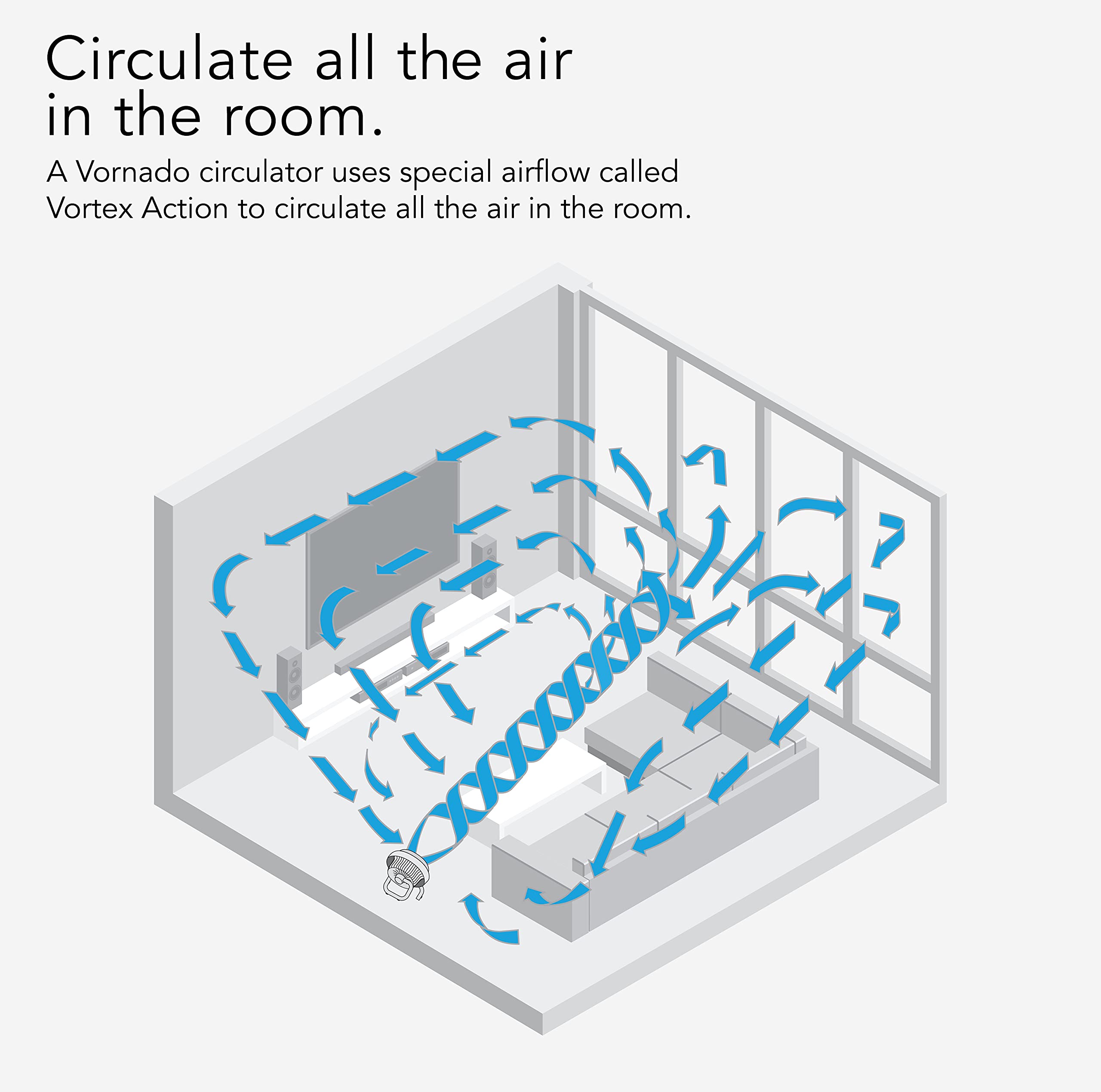 Vornado 623 Mid-Size Whole Room Air Circulator Fan, Black