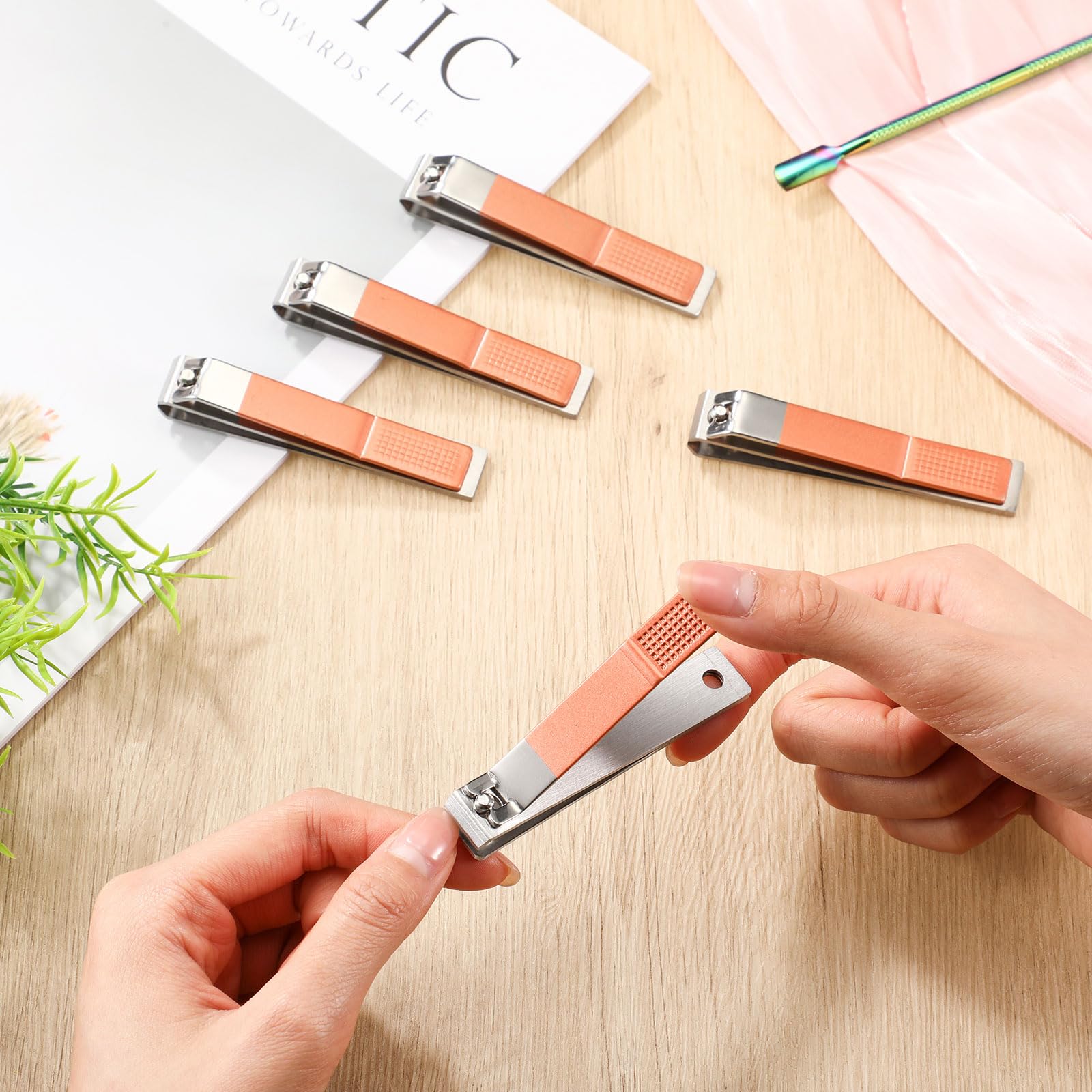 Mudder 6 Pcs Black Large Toenails Clippers Big Nail Clippers Straight Edge Toenails Cutters Stainless Steel Nails Trimmer Cutters for Men Women Thick Nails, Straight Sharp Blade and Anti-Slip Handle