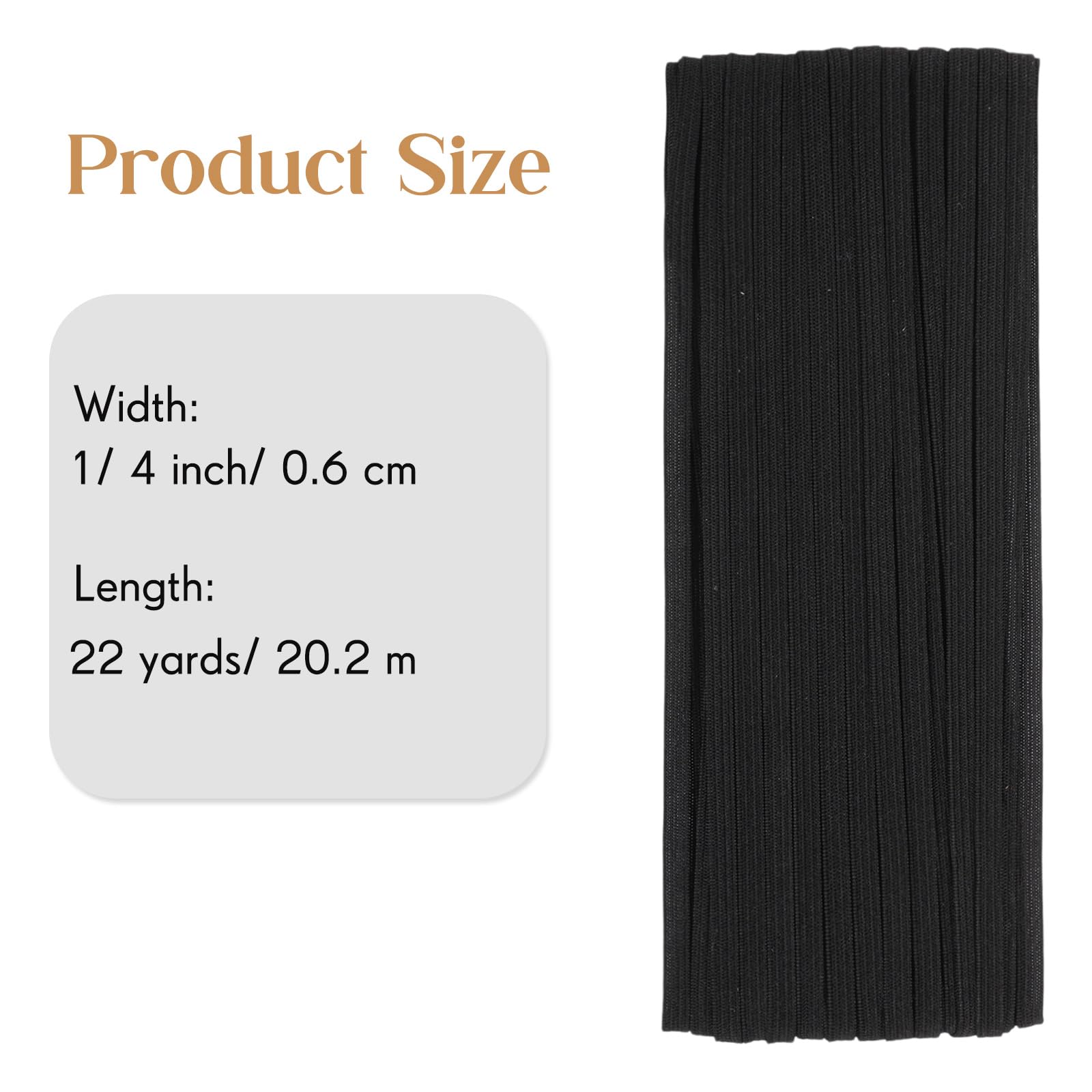Shappy Elastic for Sewing Knit Elastic Band 1/2 Inch x 11 Yards (Beige)