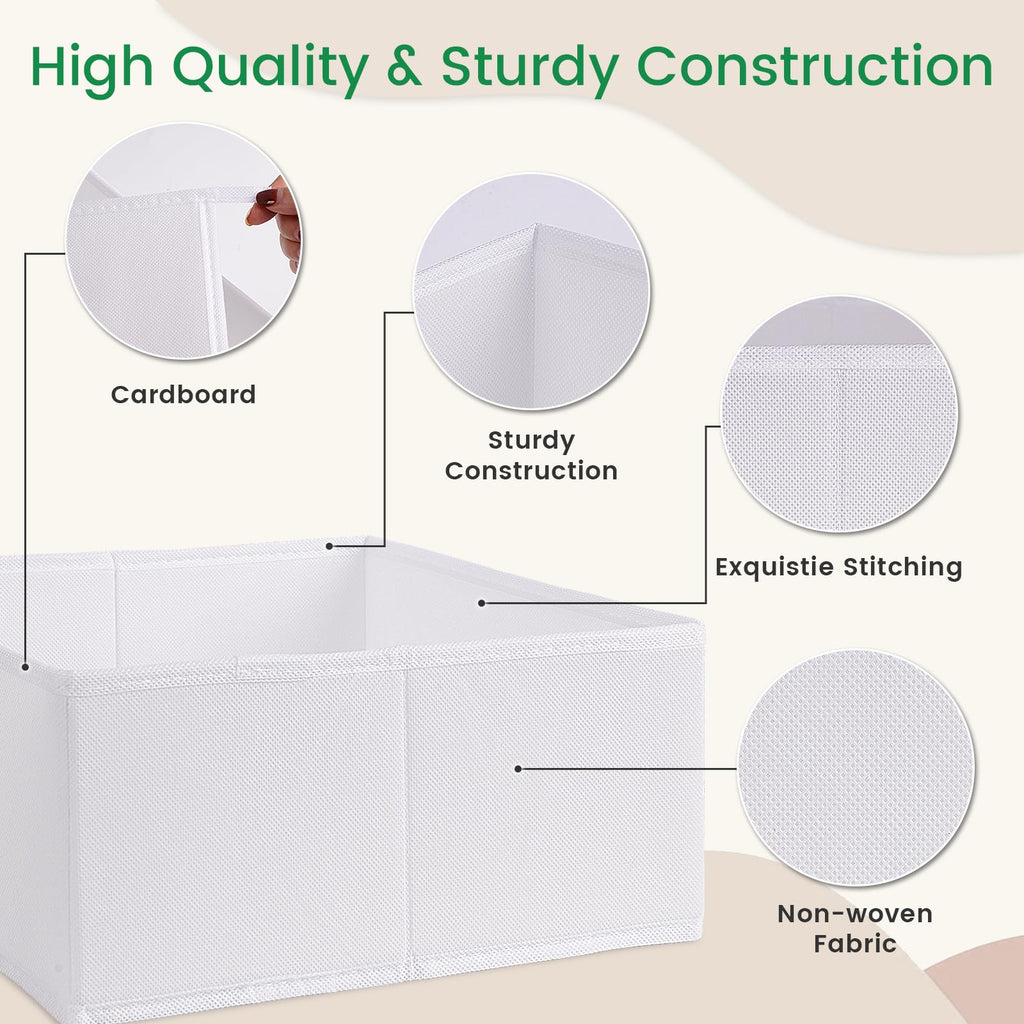 Criusia Drawer Organizer Clothes, 8 Pack Underwear Drawer Organizer, Foldable Cloth Storage Box Closet Organizers and Storage for Clothes, Socks, Scarves, Ties (Beige)