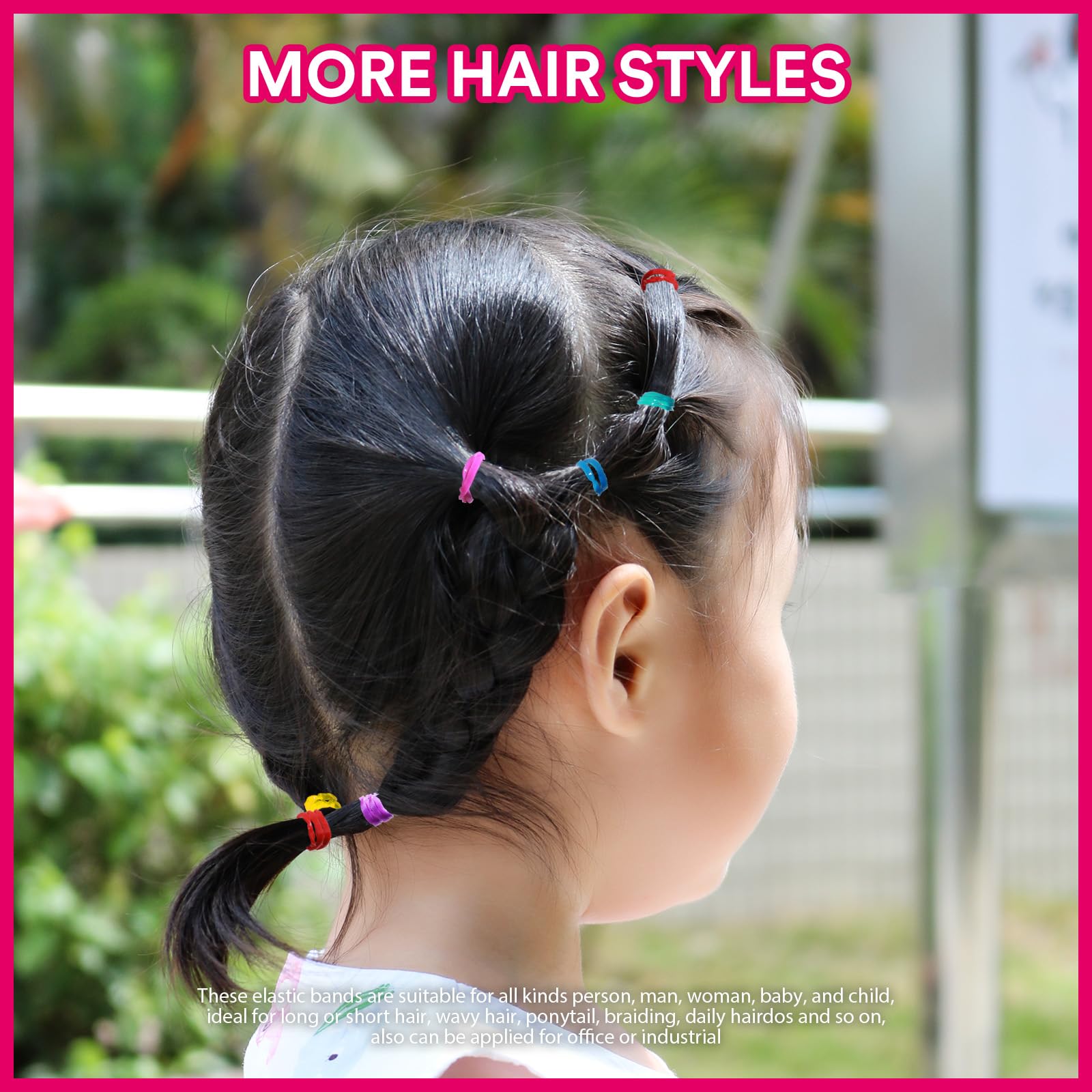 Teenitor Clear Elastic Hair Bands, 2000pcs Mini Hair Rubber Bands, Hair Ties, Soft Hair Elastics Ties, 2mm in Width and 30mm in Length