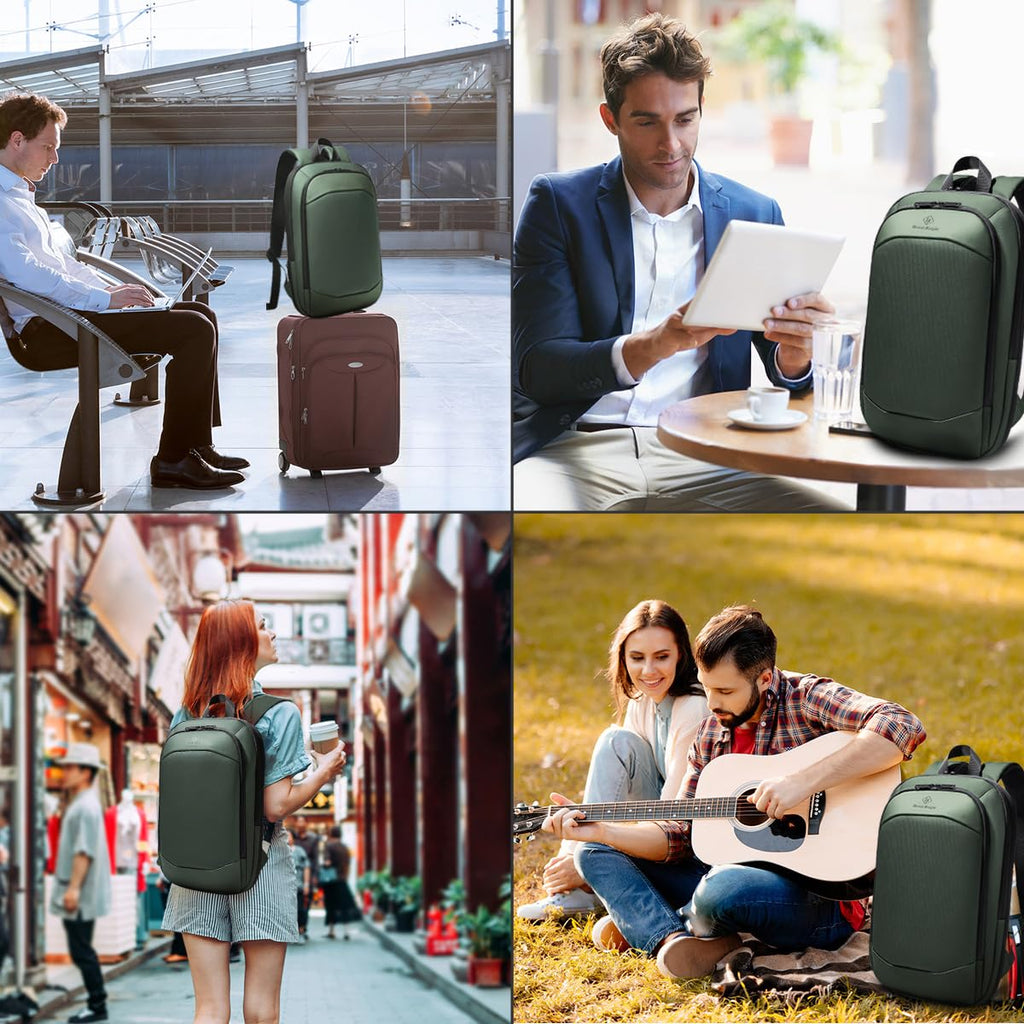 hk Business Backpack for Men 15.6 Inch,Slim & Expandable Waterproof Travel Laptop Backpack, Anti-Theft Lightweight Work Computer Bag, College Laptop Backpacks Gifts for Men Women-Black