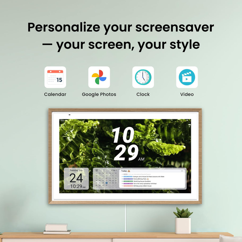 Apolosign 27-inch Digital Calendar & Smart Family Wall Planner, No Subscription, Calendar & Dashboard Dual-Mode System, Shared Touchscreen Display with Calendar Sync, Chore Charts & Family Scheduling Hub, Wall Mount Included (Black)