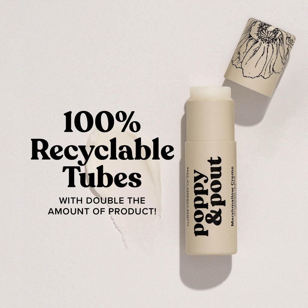 Poppy & Pout Blood Orange Mint Jumbo Lip Balm | All Natural Lip Balms & Moisturizers | Hydrates with Beeswax, Vitamin E, Organic Coconut Oil | Cruelty-Free | Lip Balm in Recyclable Cardboard Tube