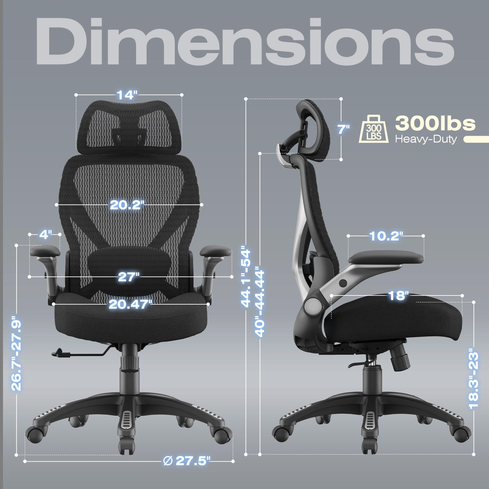 ELABEST X100 Ergonomic Office Chair with Footrest, Big and Tall Home Desk Chair with 5D Flip-Up Arms, Adjustable 3D Lumbar Support,High Back Rolling Computer Chair, Swivel Mesh Chairs (Coffee Break)