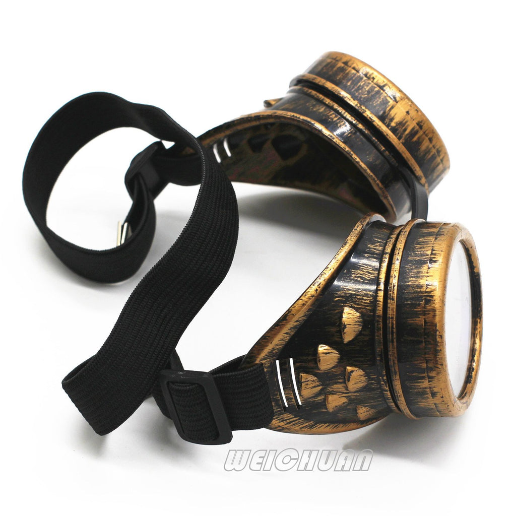WEICHUAN Vintage Steampunk Goggles Mad Scientist Goggles Cosplay Punk Glasses for Adult, Women, Men Halloween Costume