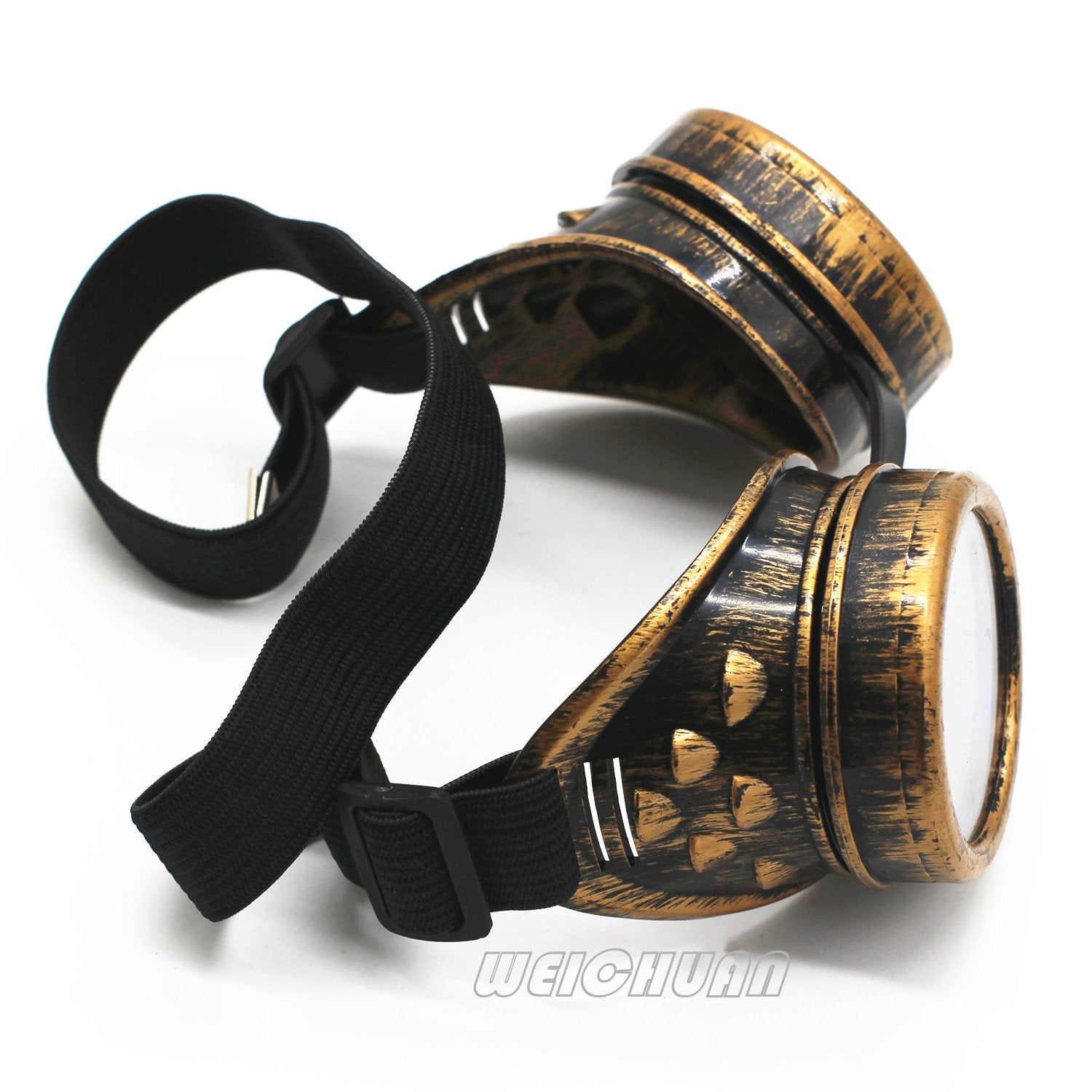 WEICHUAN Vintage Steampunk Goggles Mad Scientist Goggles Cosplay Punk Glasses for Adult, Women, Men Halloween Costume