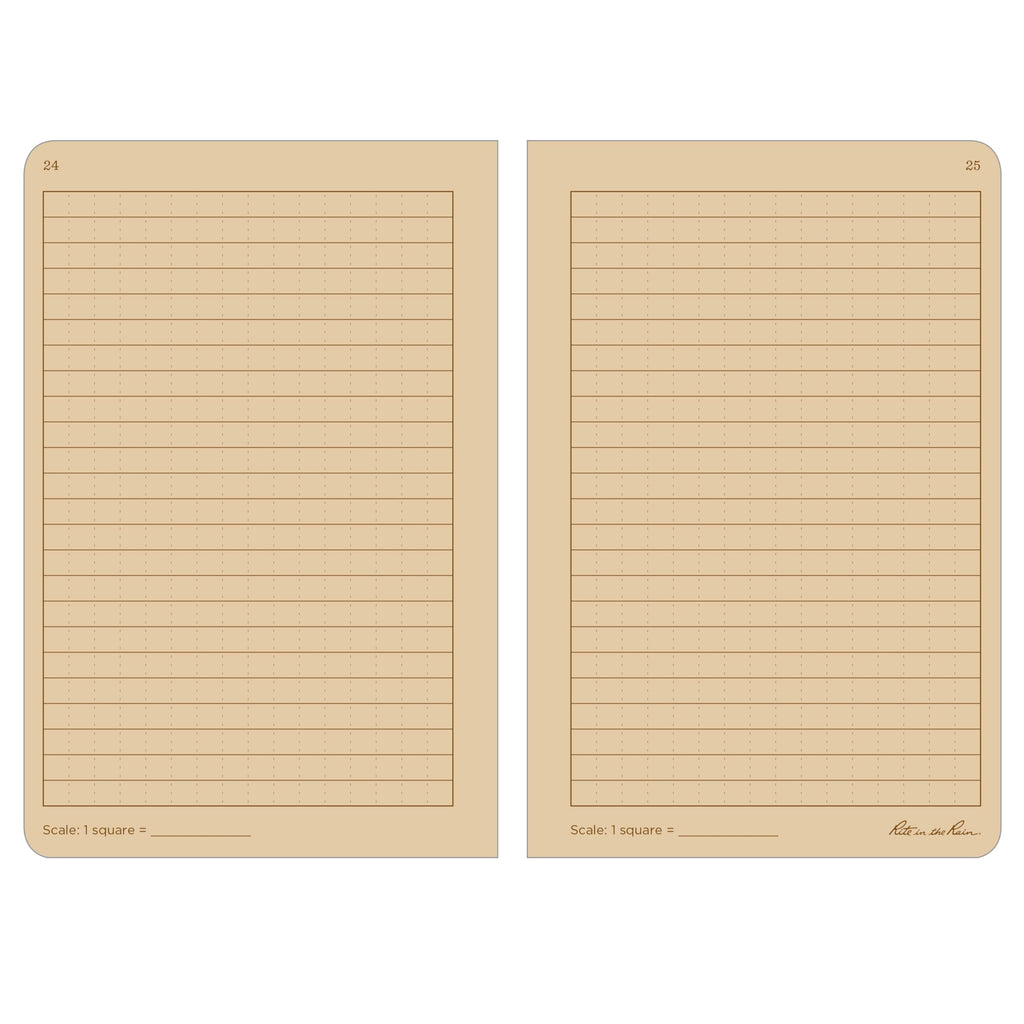 Rite In The Rain Weatherproof Stapled Notebook, 4.625" x 7", Black Cover, Universal Pattern, 3 Pack (No. 771FX)