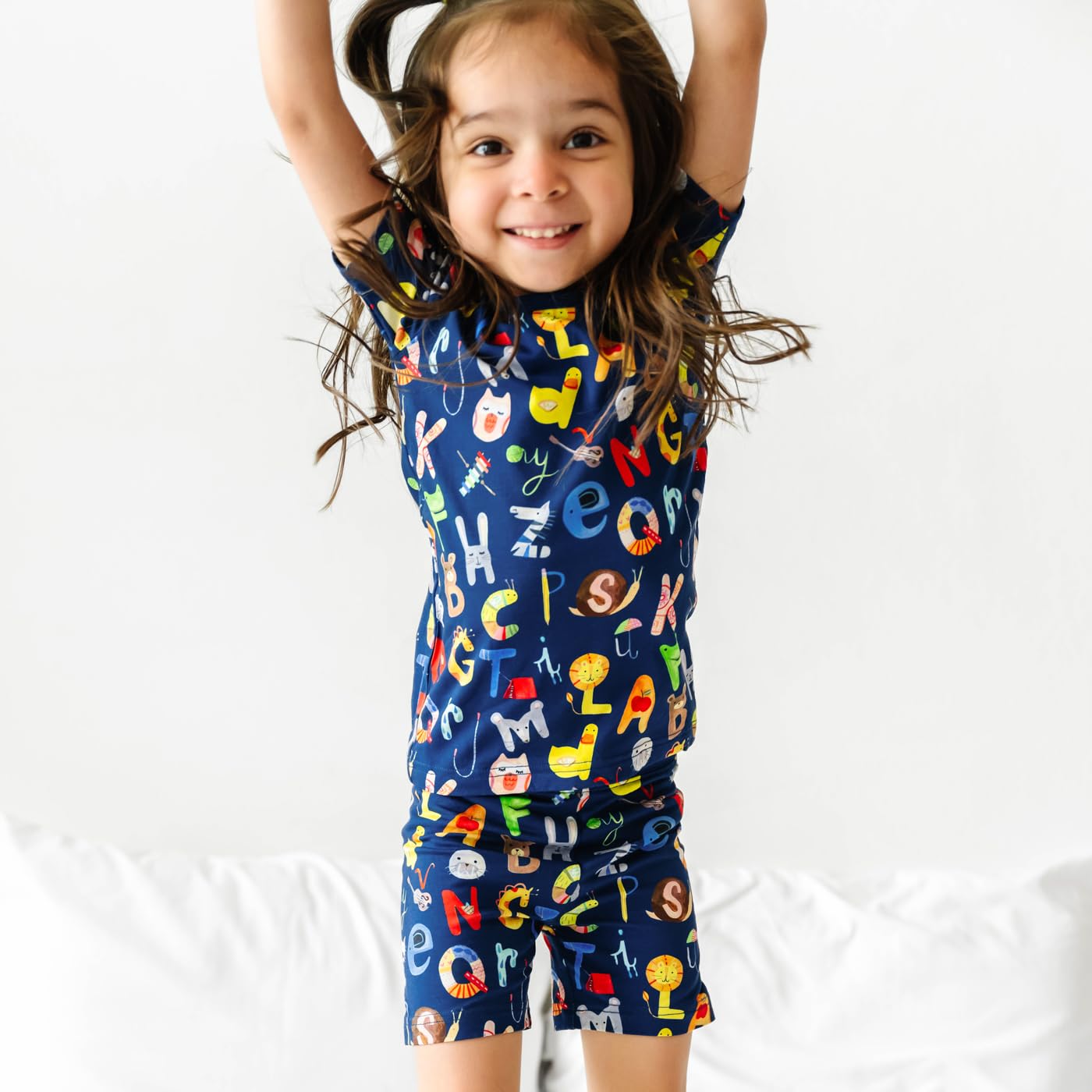 Little Sleepies Pajama Set w/Short Sleeve Shirt & Shorts, Viscose from Bamboo Toddler Pajamas, Girl & Boys Pajamas for Kids