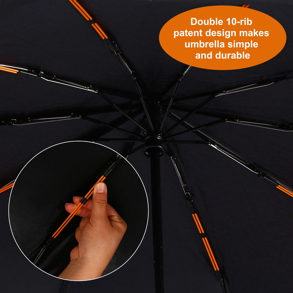 Bluinzi 46 Inch Compact Umbrellas for Rain - Travel Small Umbrella - Automatic Folding Umbrella - Windproof Portable Umbrella, Double 10-rib