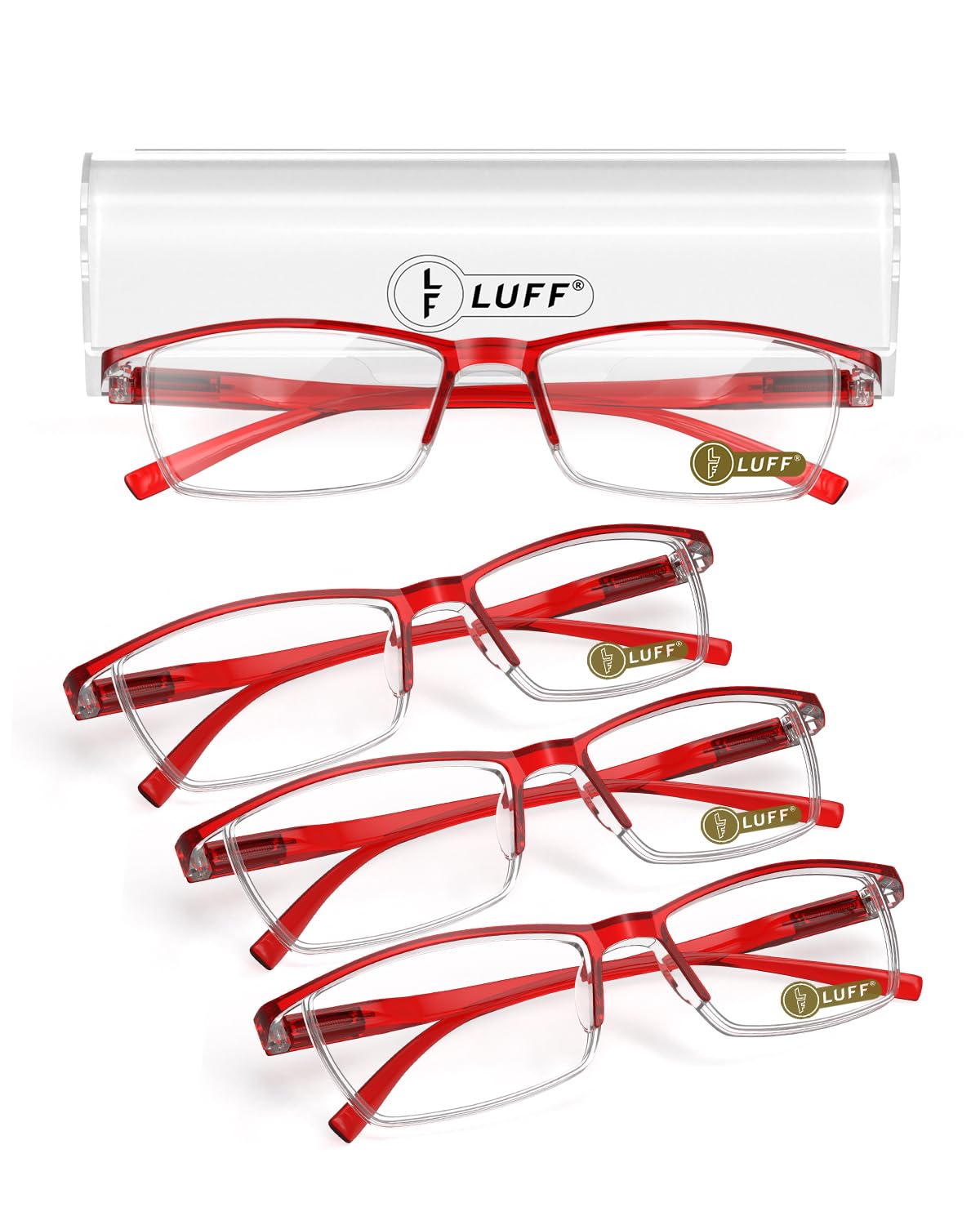 LUFF 6Pcs Anti-Blue-ray Reading Glasses Portable Ultra-Light Readers(0.00X)